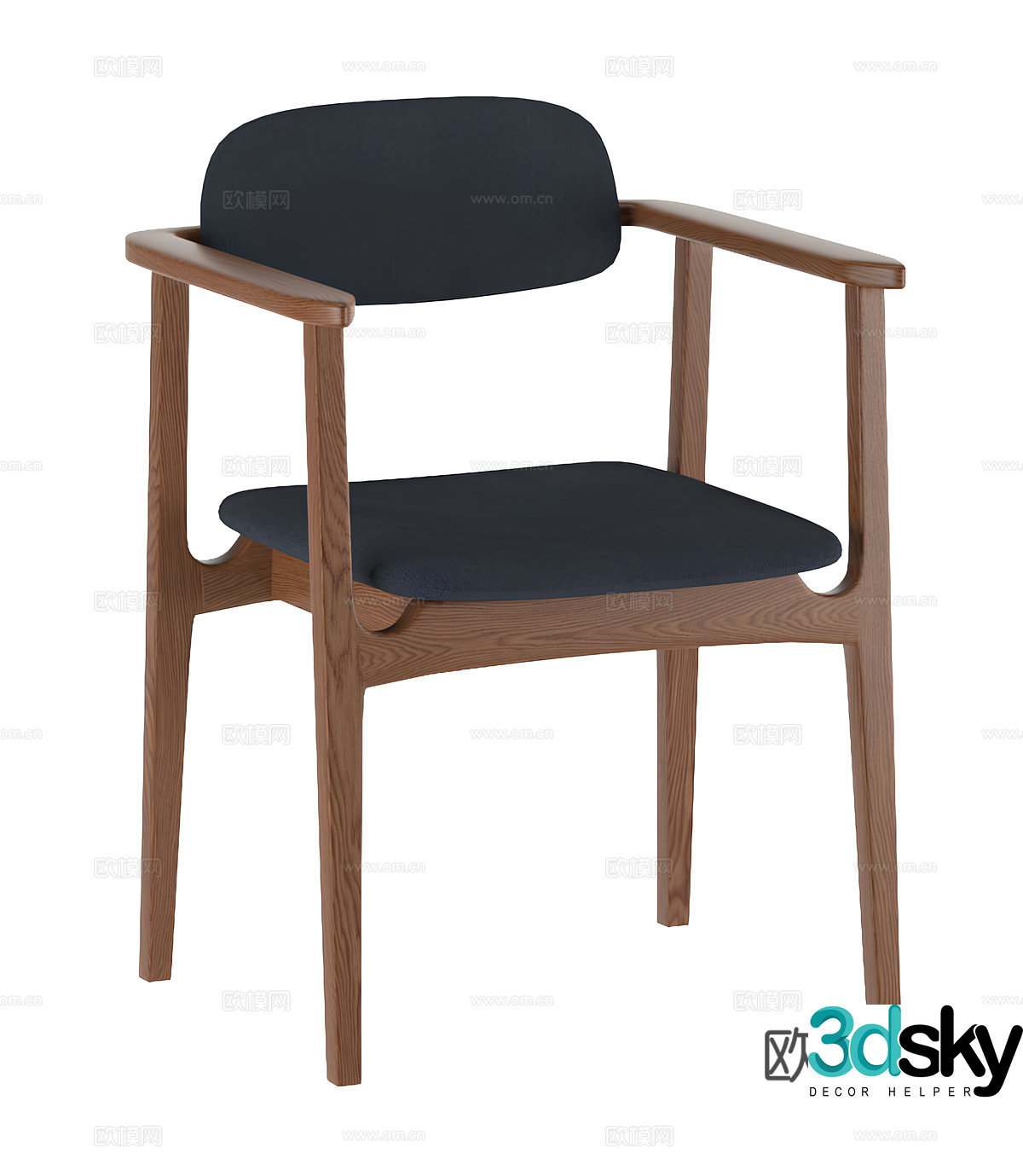 Nordic chair dining chair 3d model