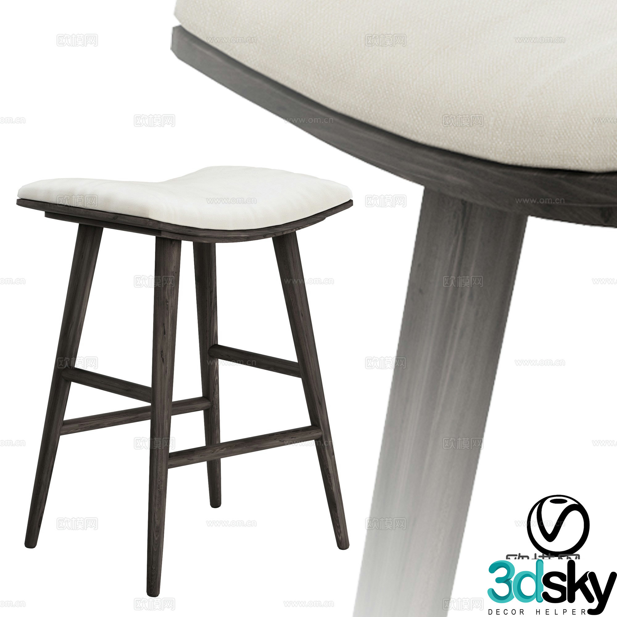 Union bar stool bar chair 3d model