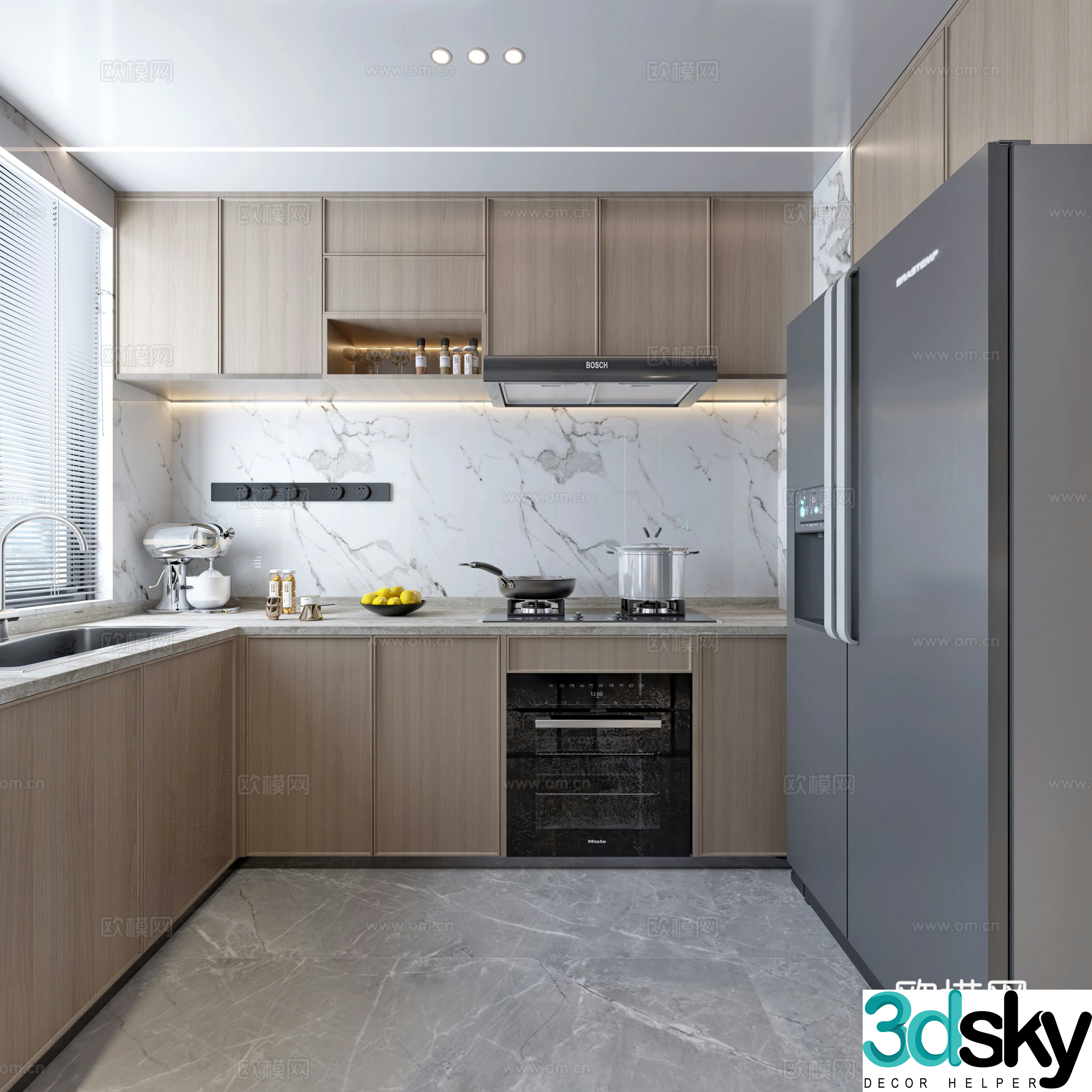New Chinese style kitchen 3d model