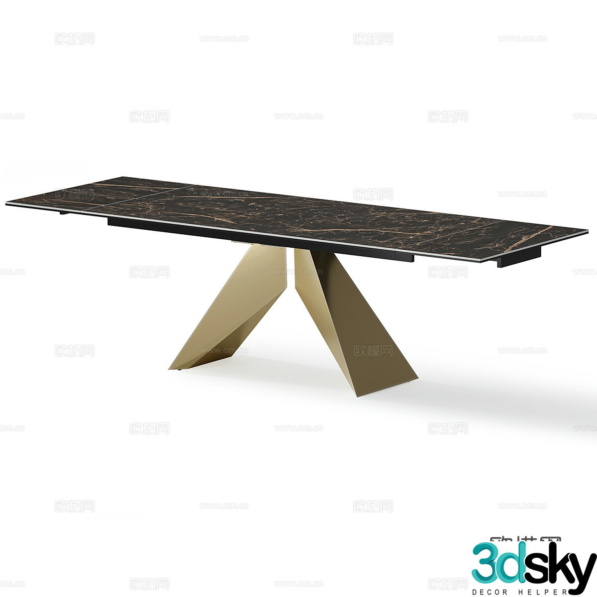 Bar dining table marble dining table 3d model