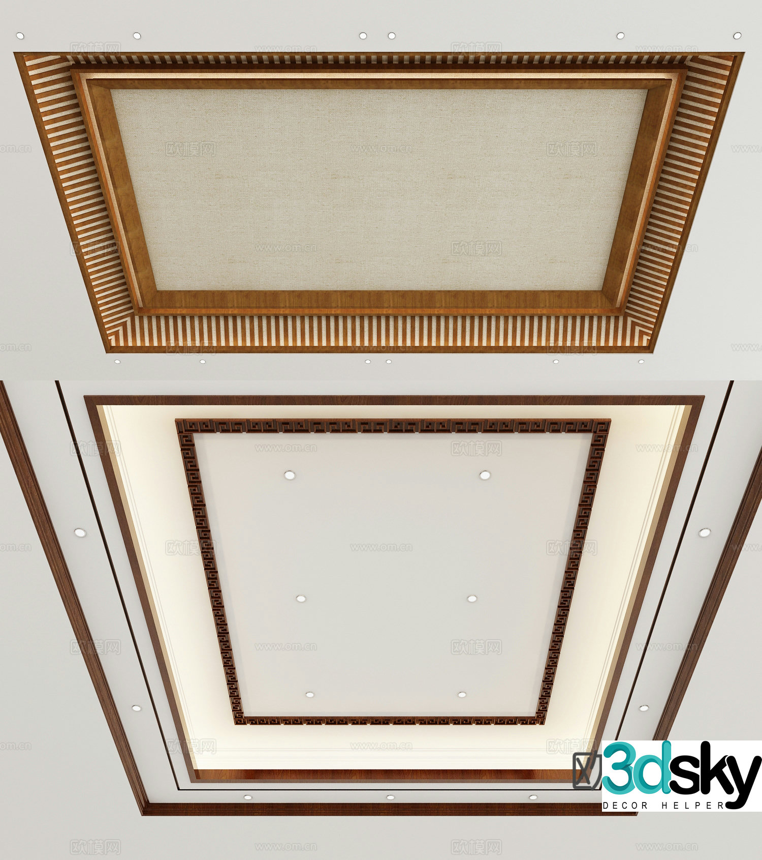 New Chinese style ceiling living room ceiling square ceiling 3d model