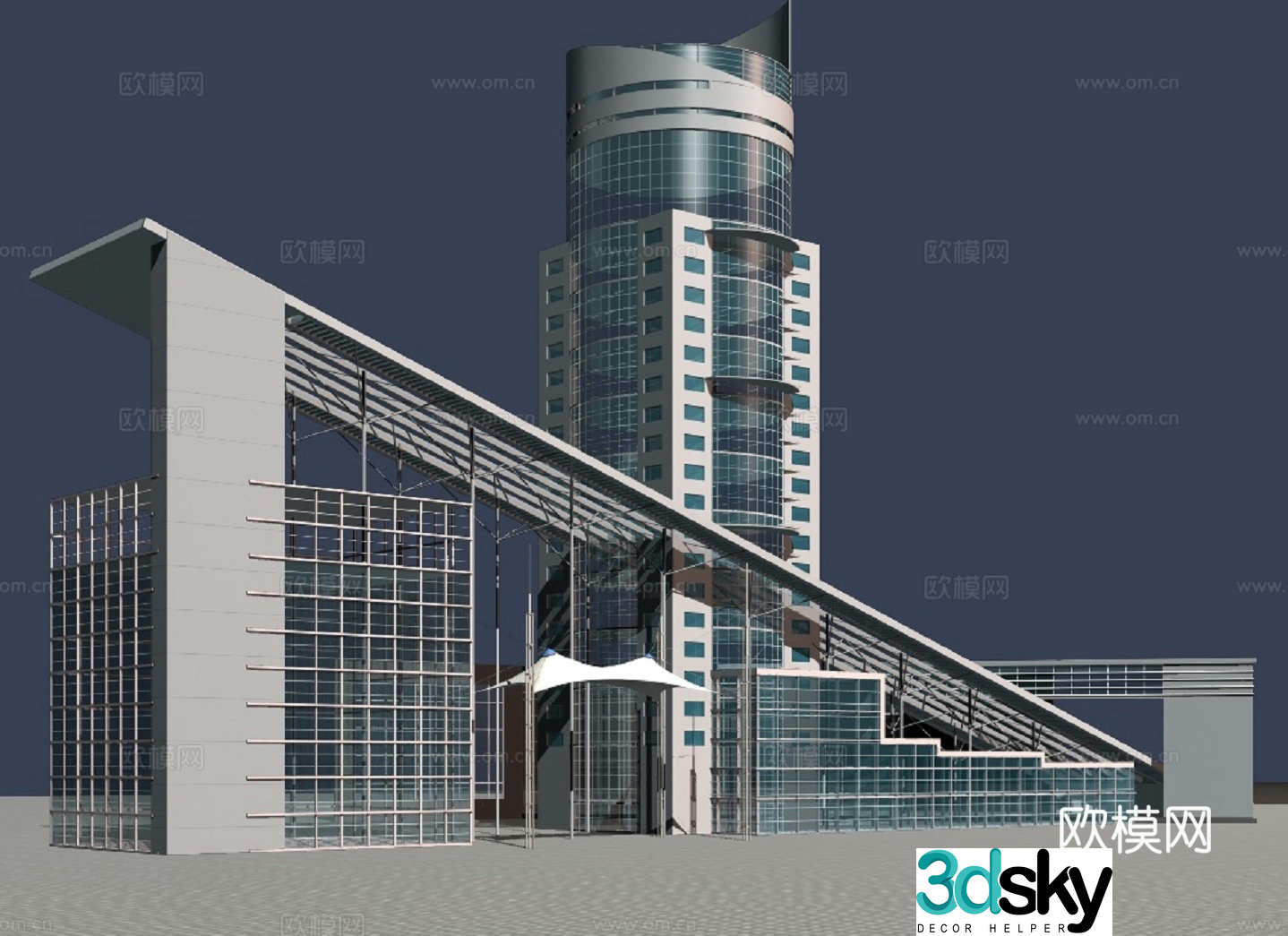 Office building exterior 3d model