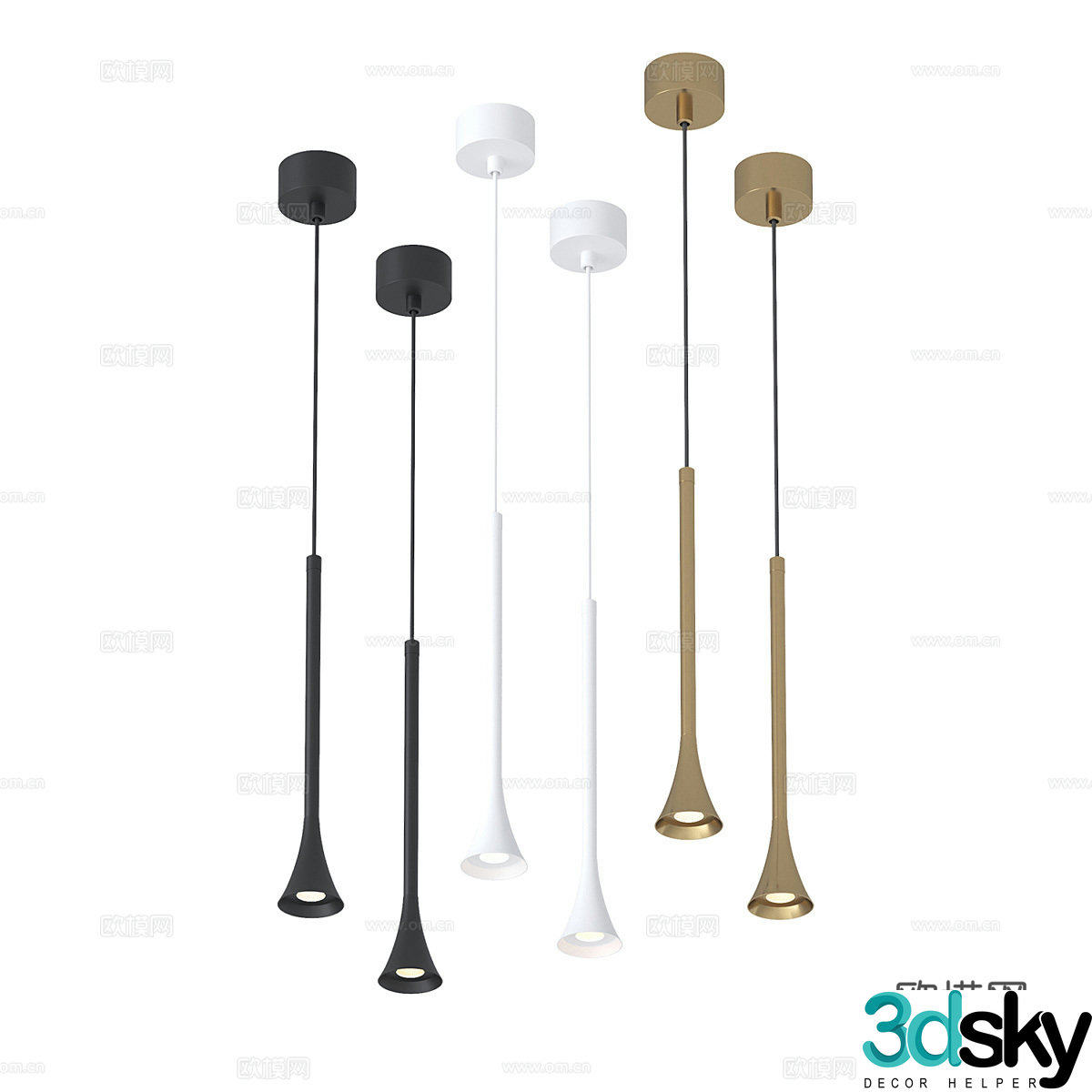 Light luxury chandelier creative chandelier 3d model