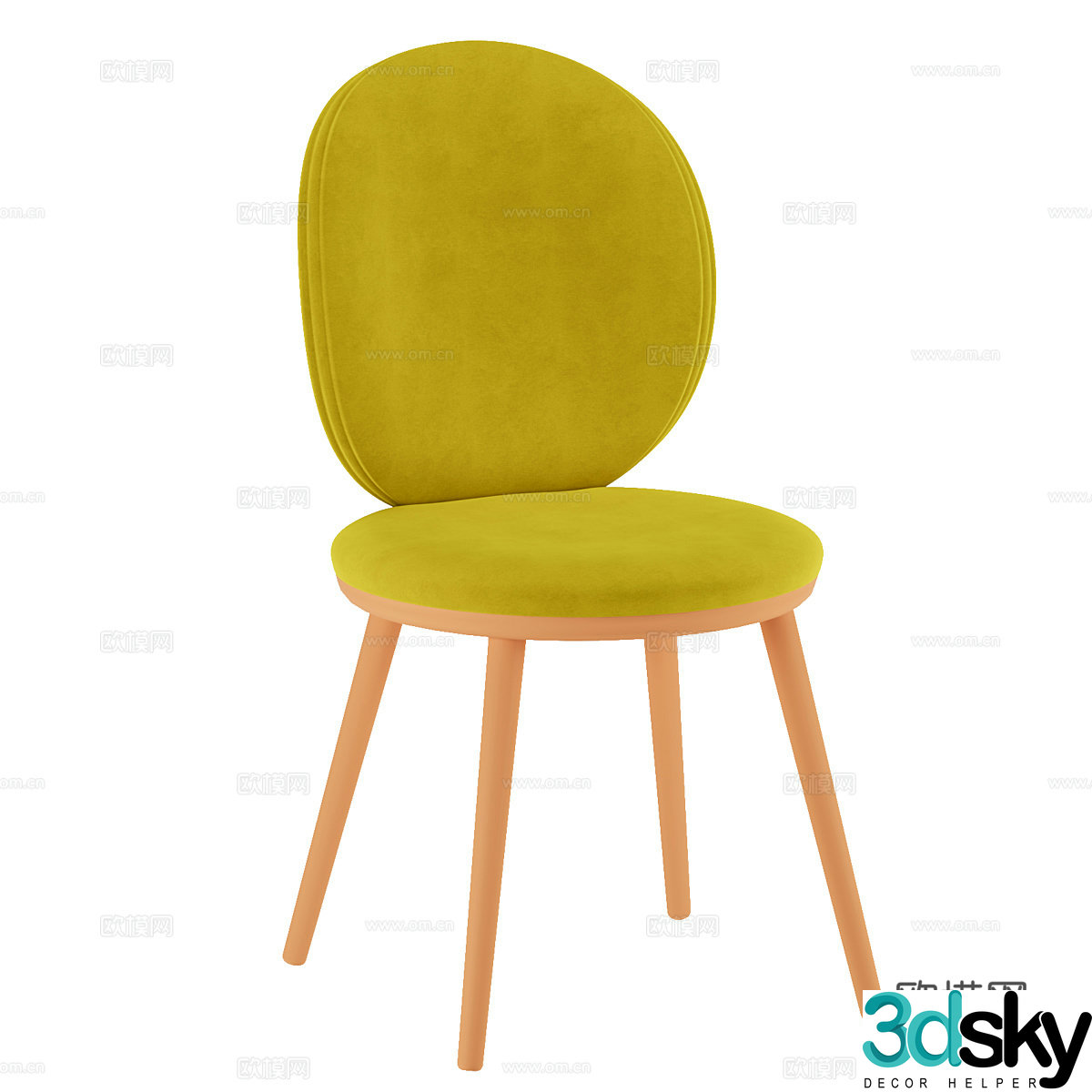 Nordic chair dining chair 3d model