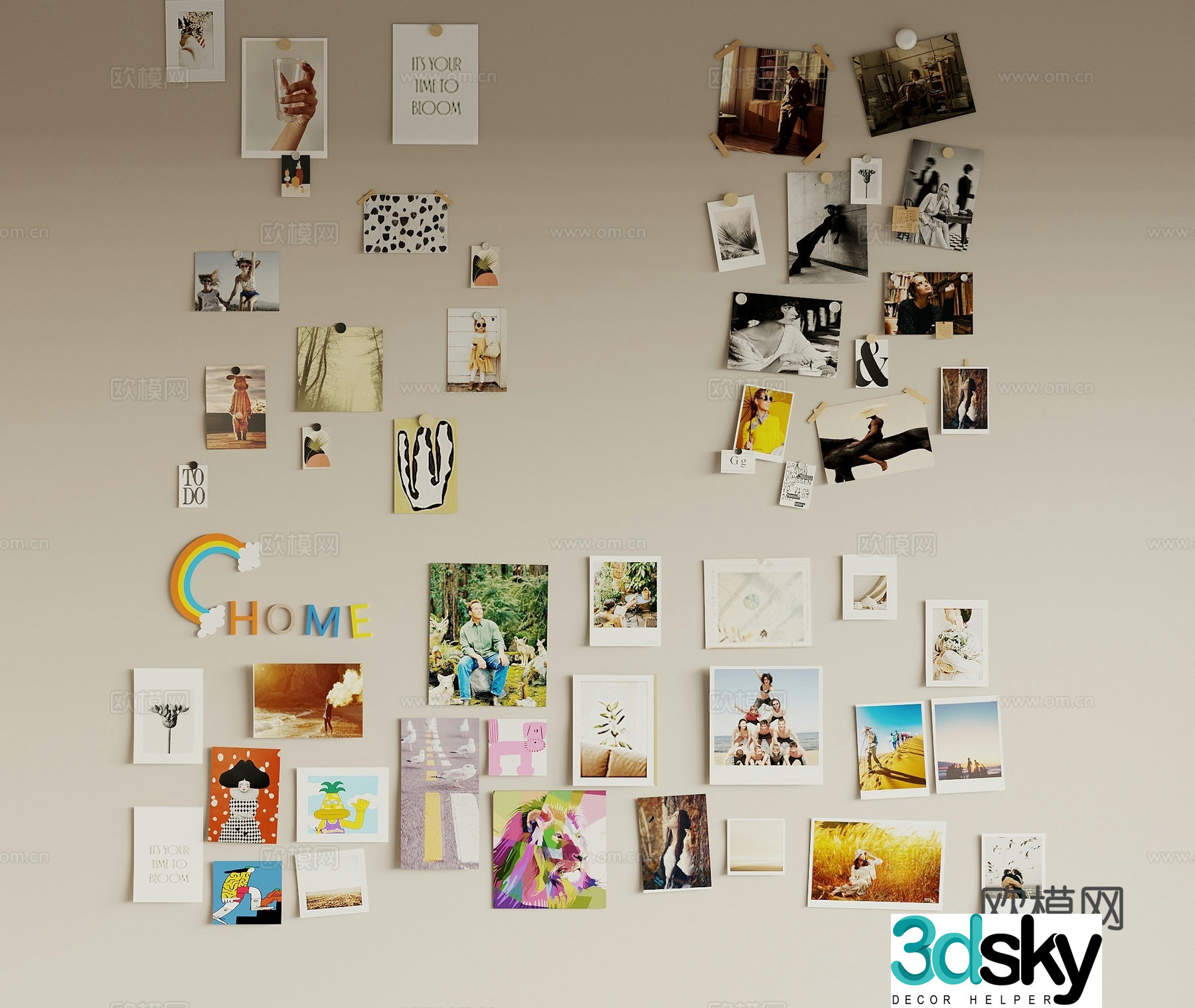 Decorative painting art painting hanging painting photo wall 3D model