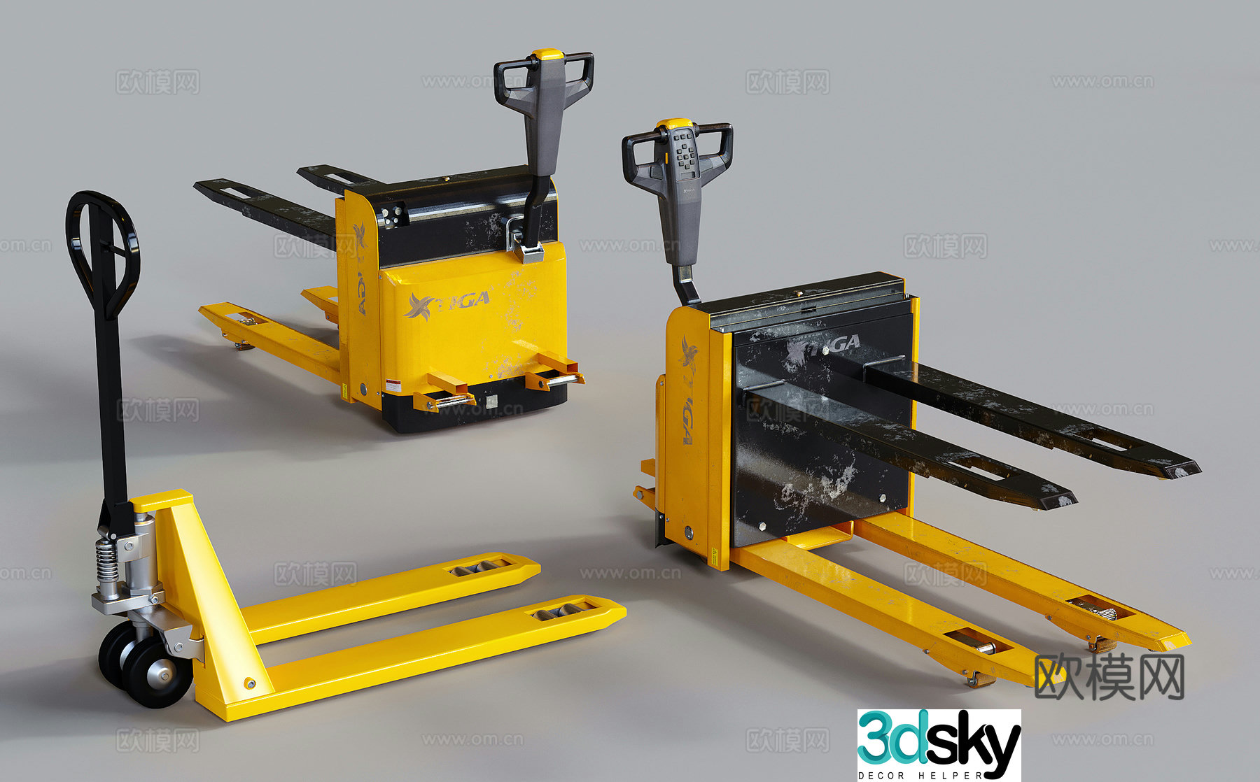 Electric forklift hydraulic forklift transport truck pallet forklift industrial equipment 3D model