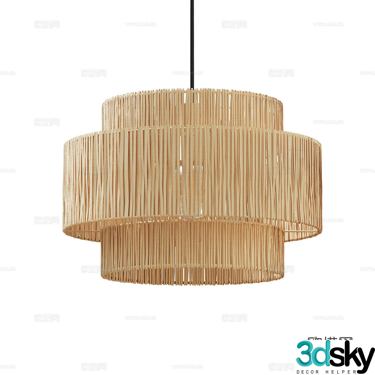 Nordic chandelier bamboo chandelier 3d model