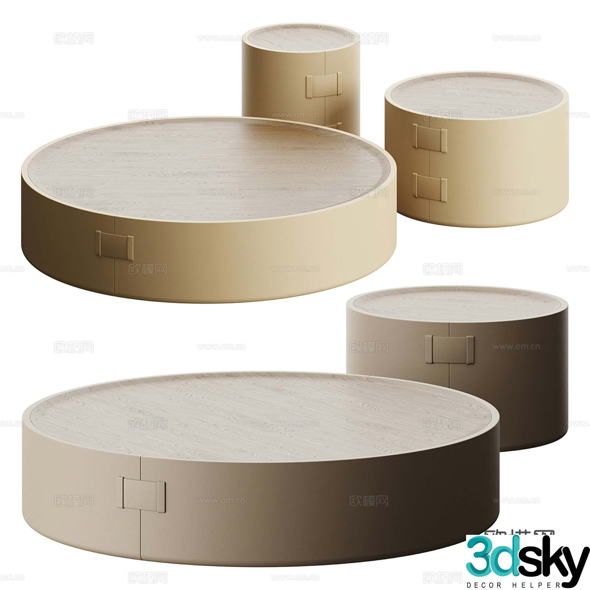 Modern double coffee table 3d model