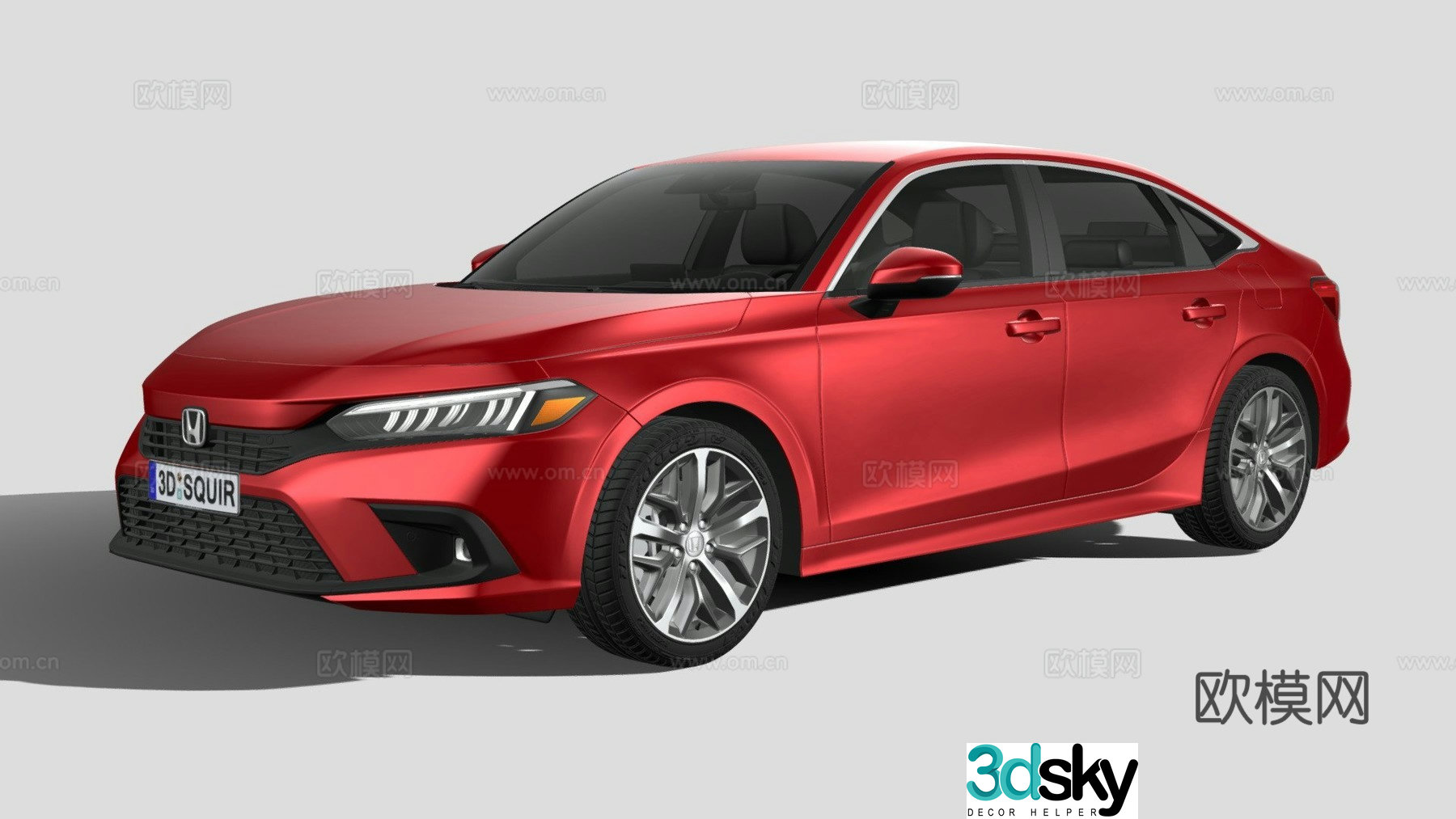 honda civic sedan 2022 car 3d model