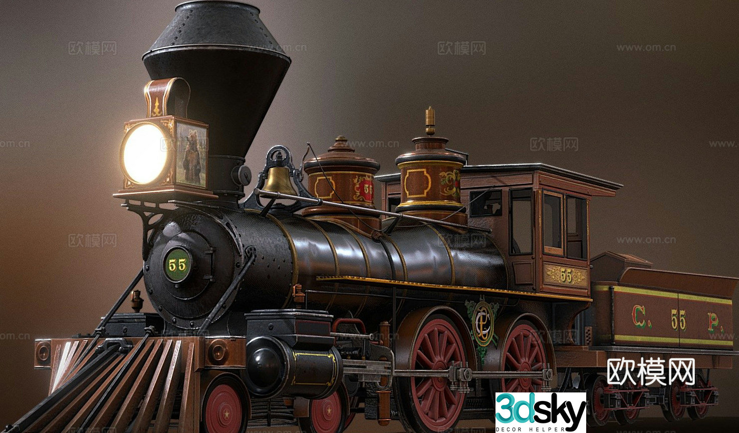 steam train locomotive 3d model
