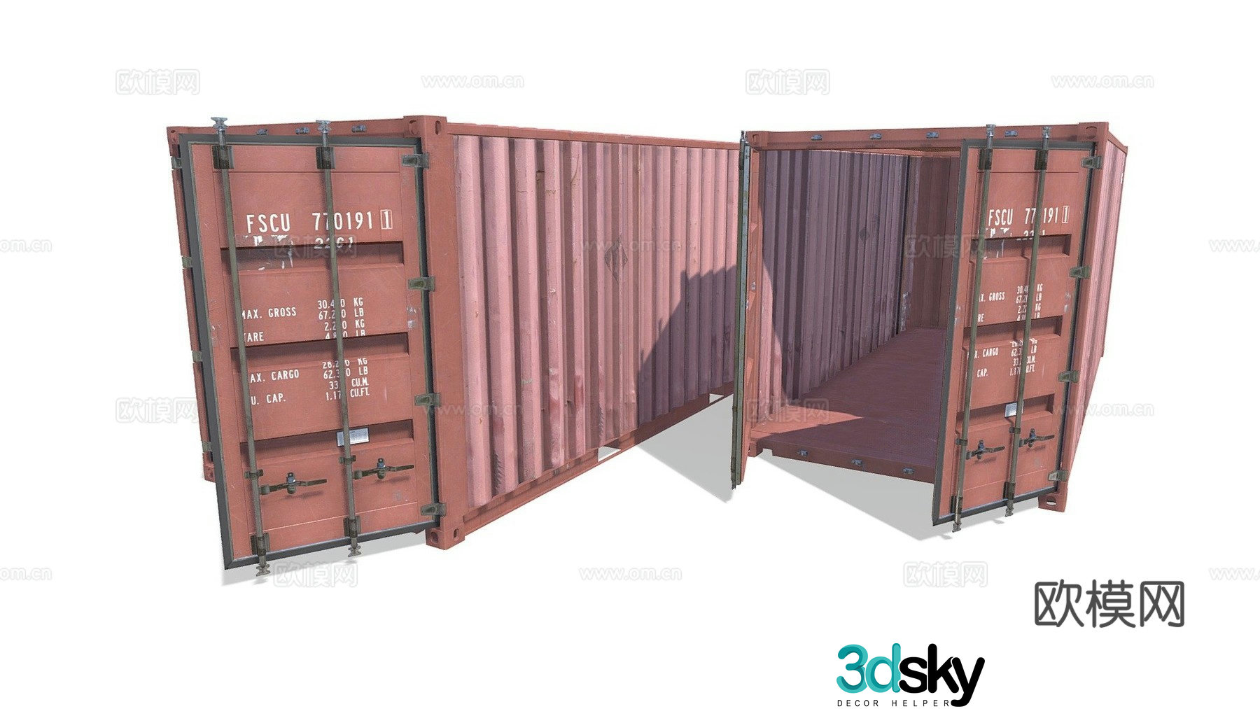 freight container shipping box 3d model