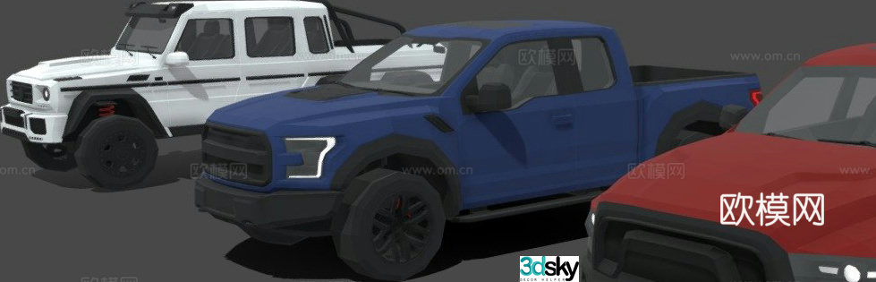 car pickup 3d model