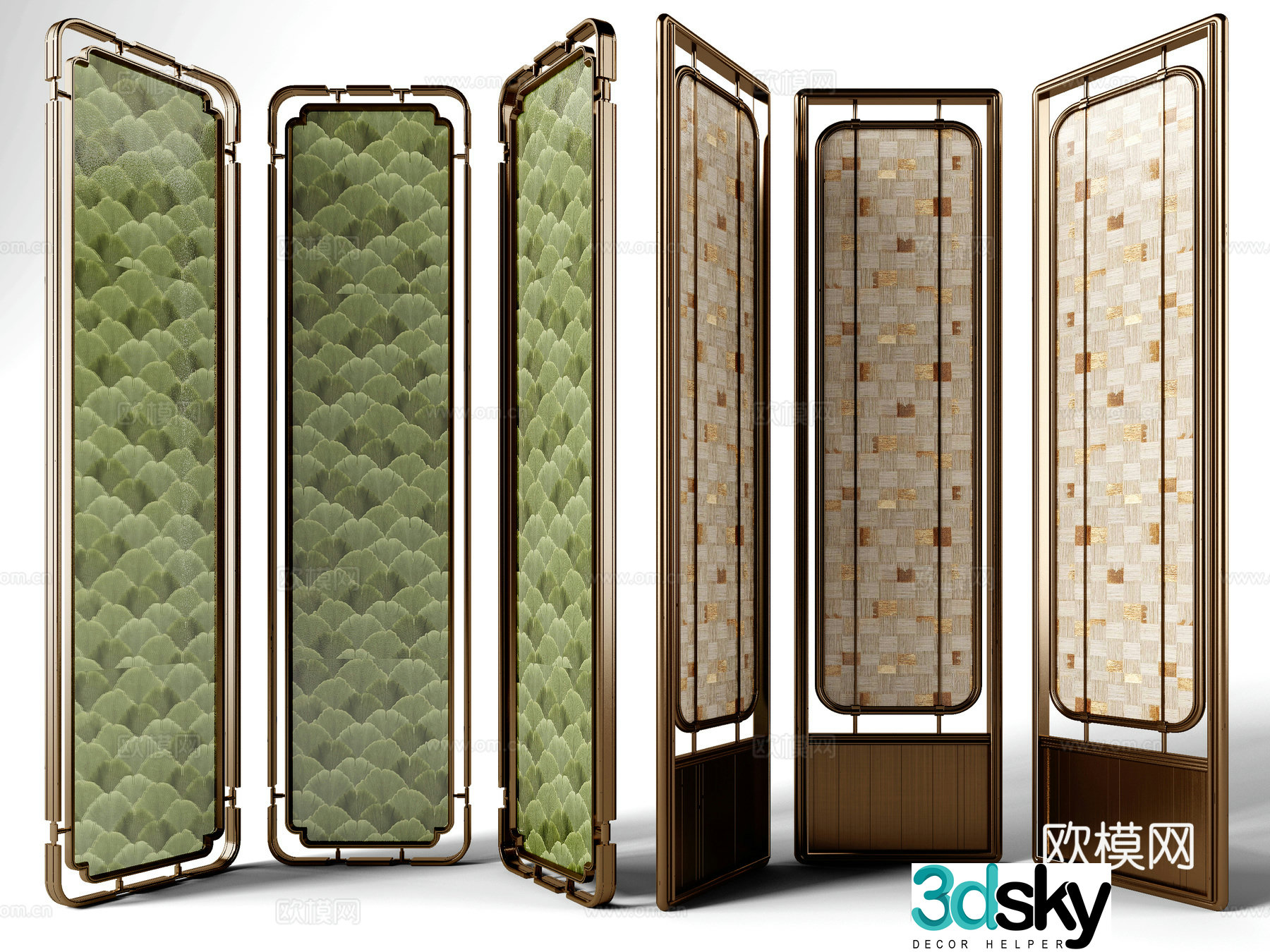 Folding screen art screen 3d model