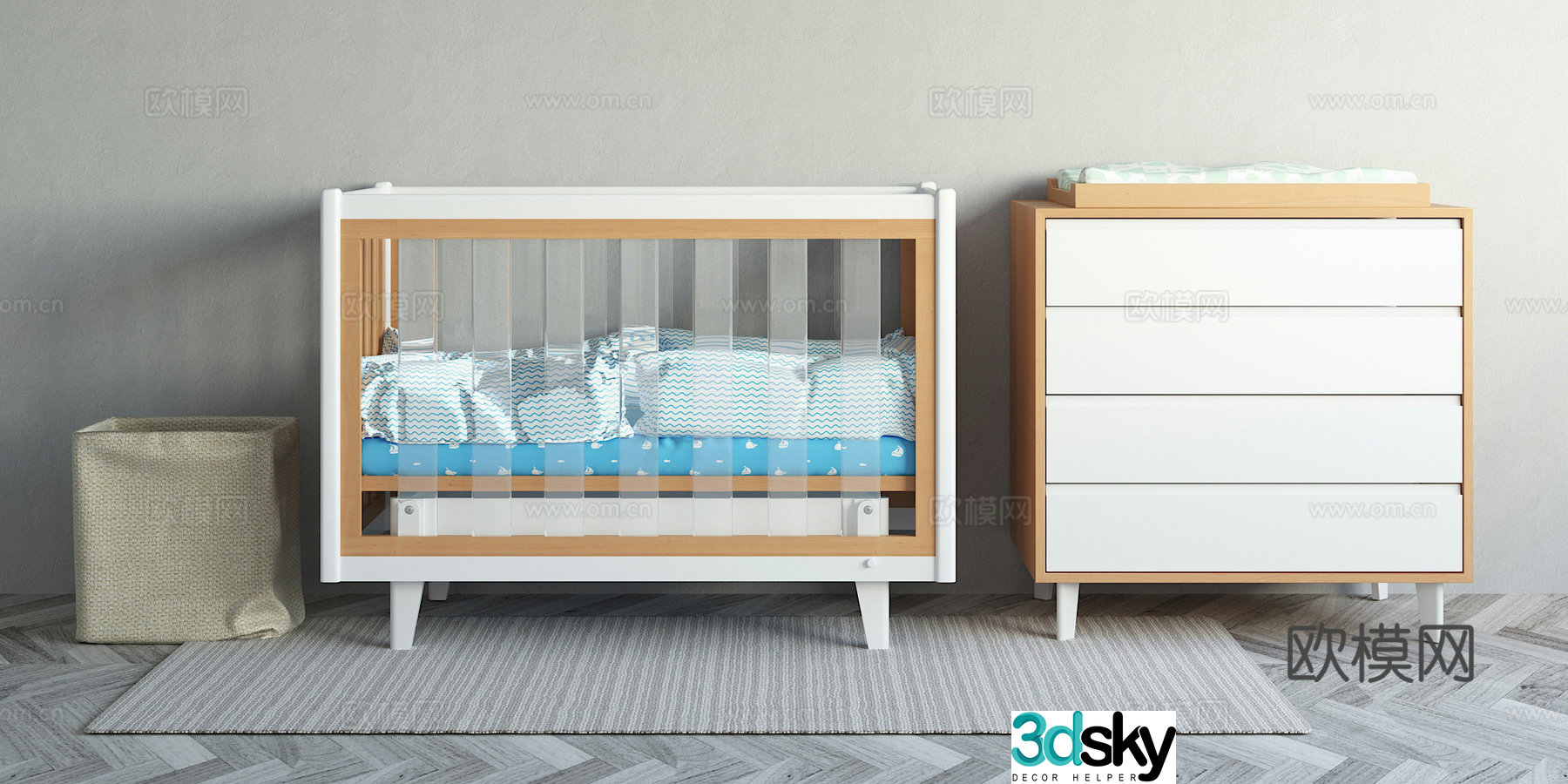 Modern crib 3d model