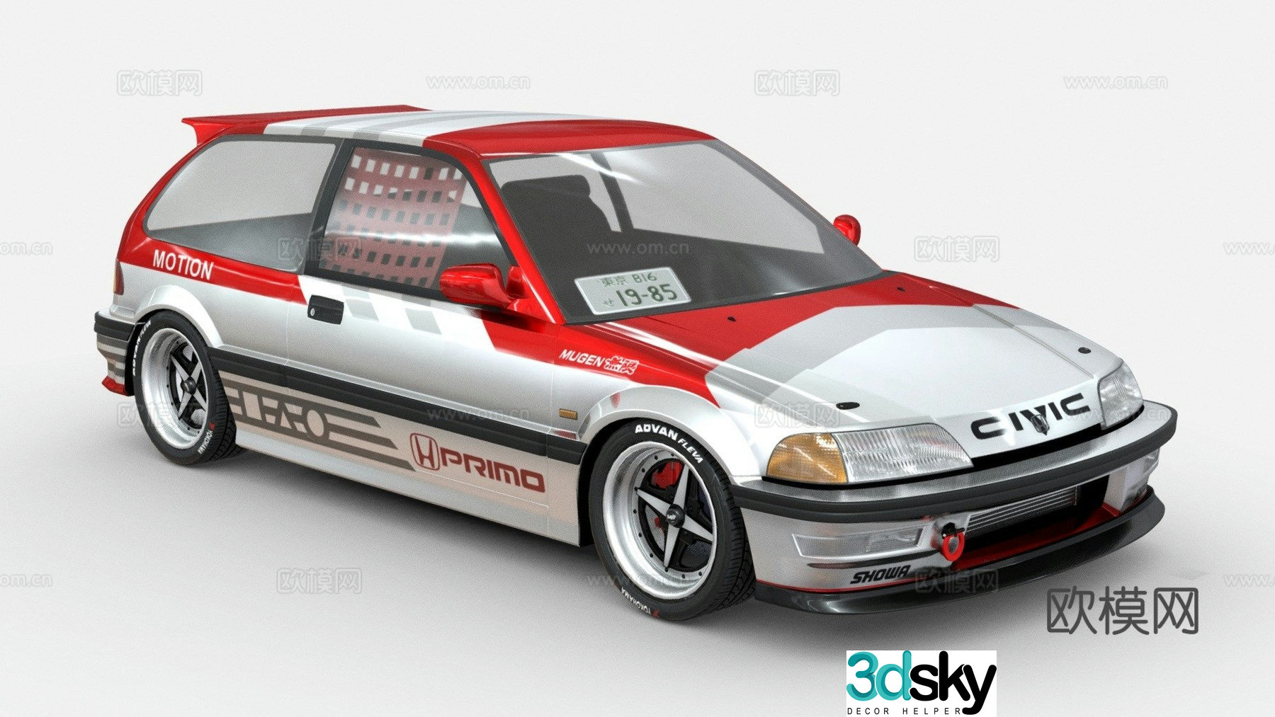Honda Civic EF car sedan 3d model