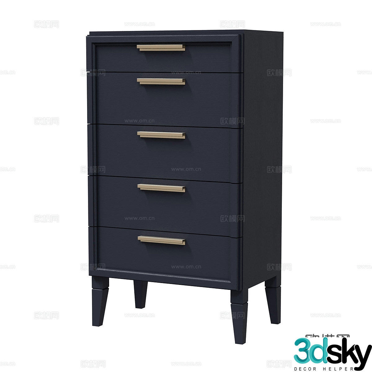 Modern minimalist chest of drawers 3d model