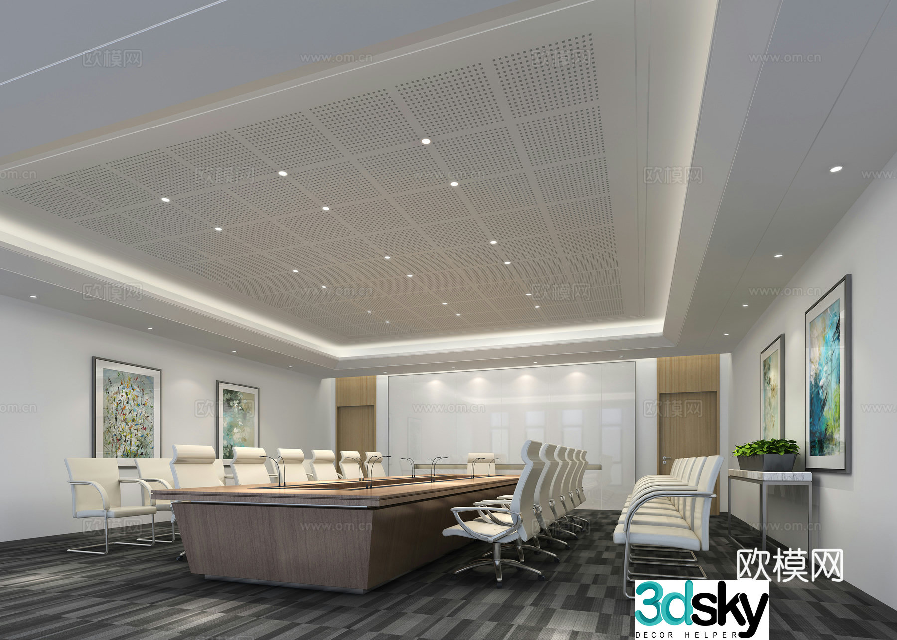 Modern conference room 3d model