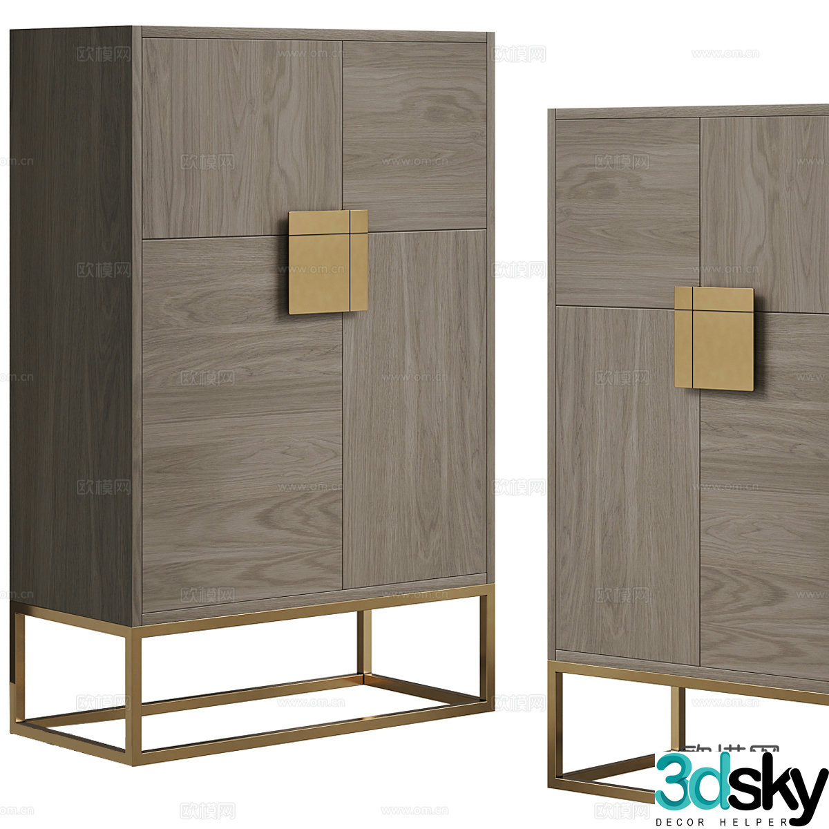 New Chinese style simple side cabinet locker 3d model