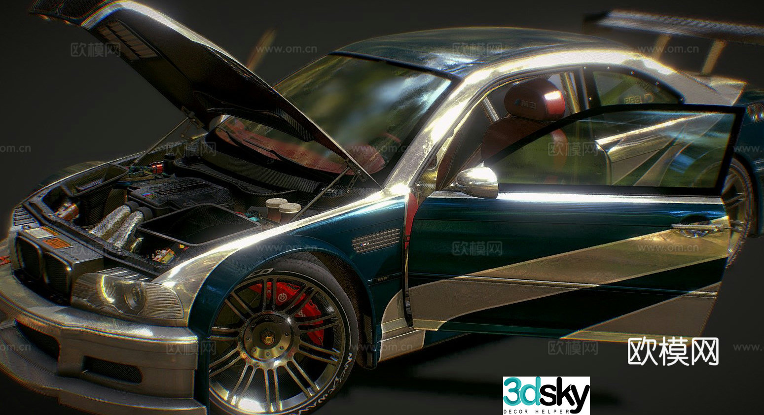 BMW M3 GTR – E46 car 3d model