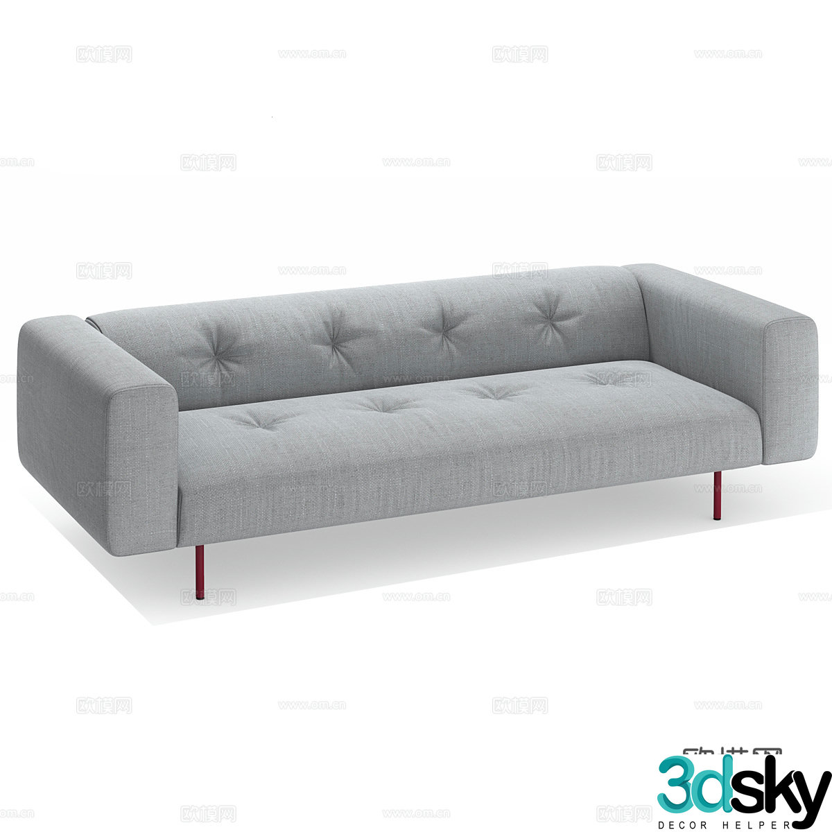 Modern minimalist sofa double sofa 3d model