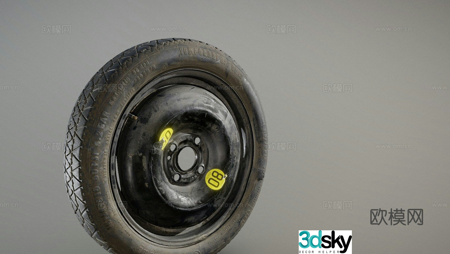 Old spare tire 3d model