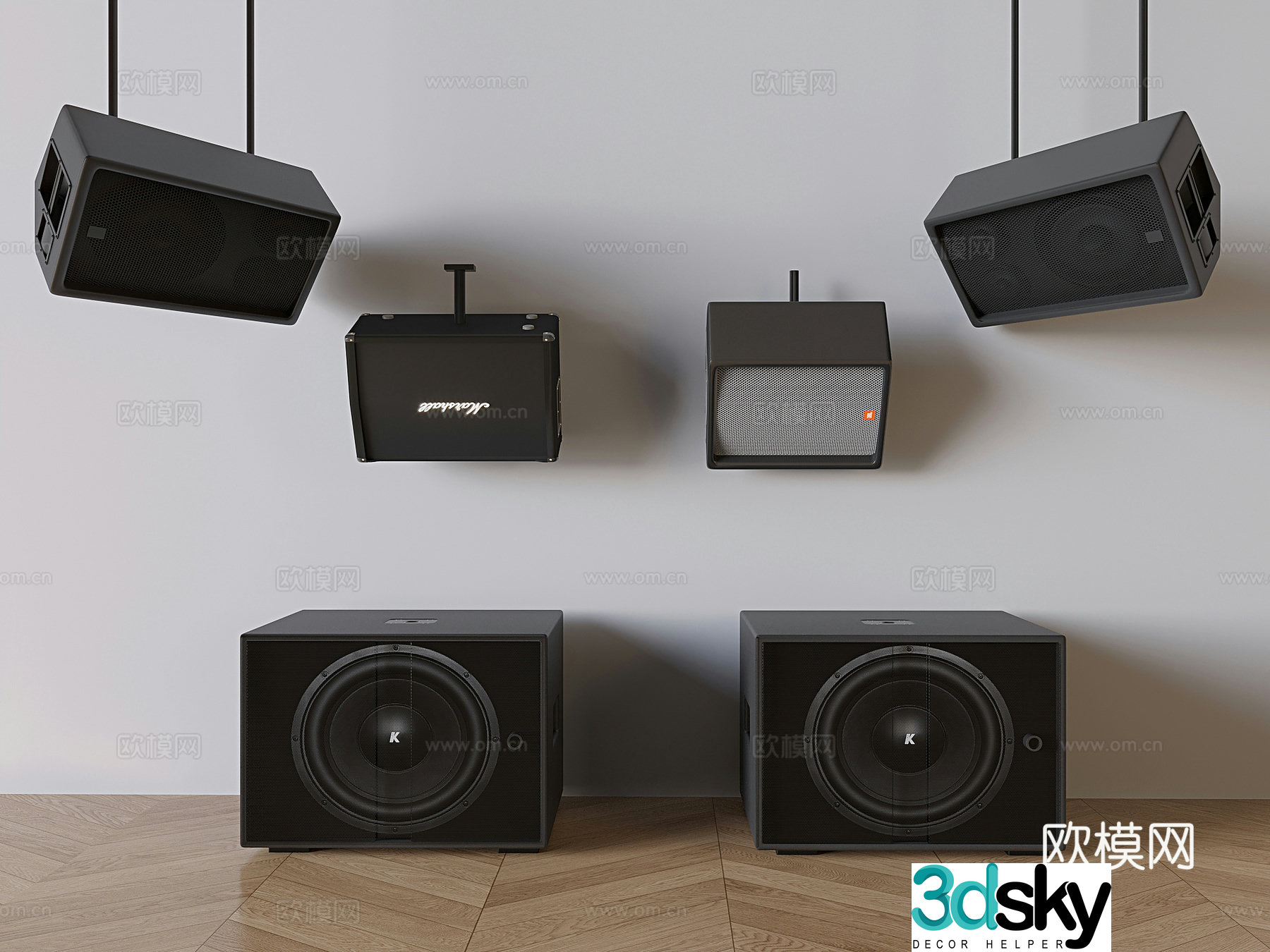 Floor-standing speakers wall-mounted speakers wall-mounted speakers 3D model