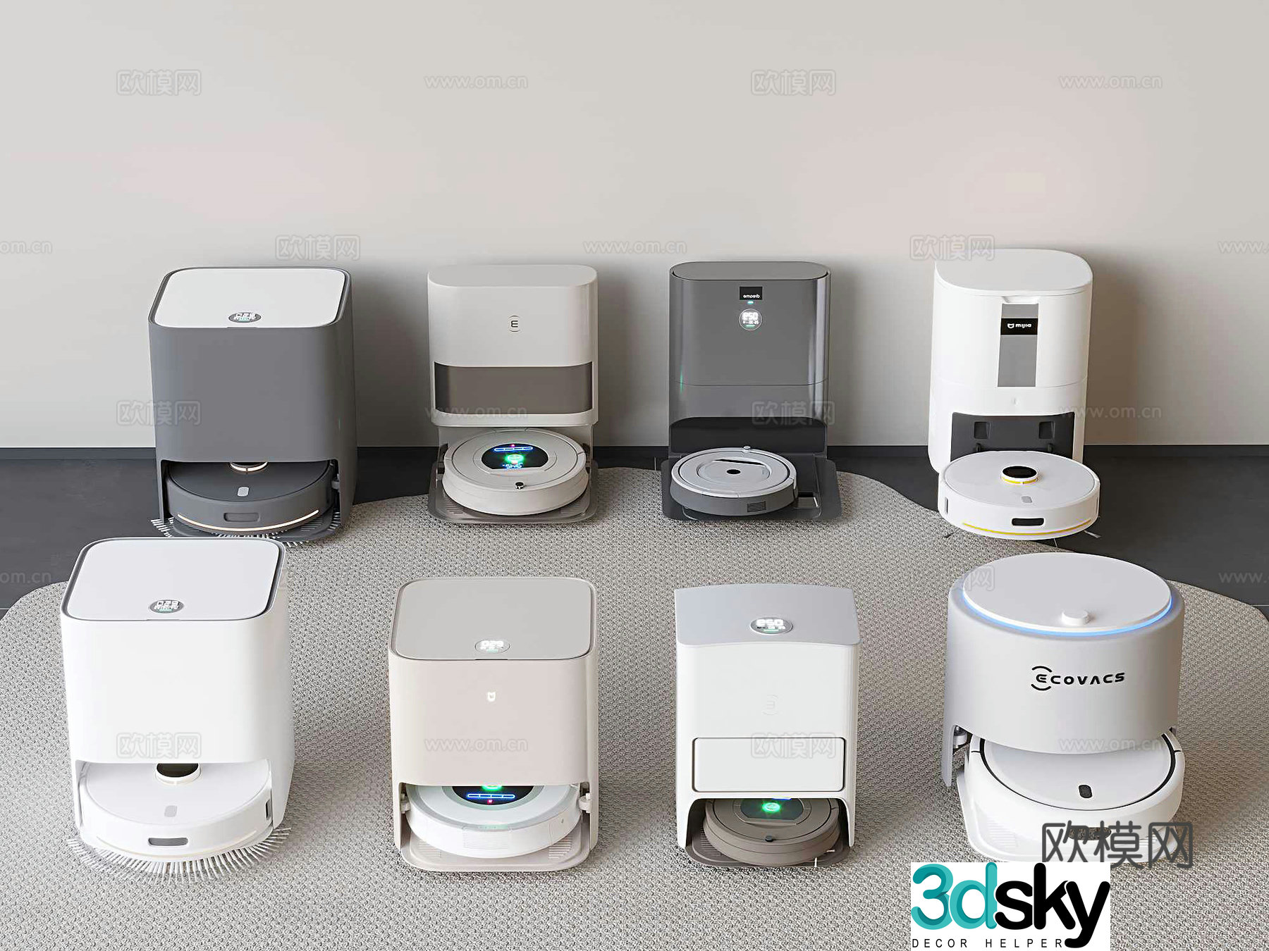 Intelligent sweeping robot sweeping and mopping all-in-one 3D model