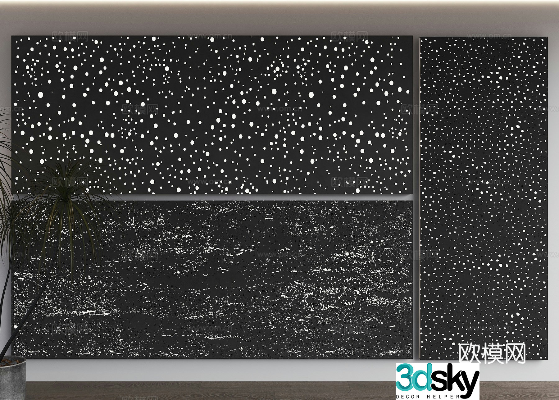 Translucent background wall Luminous background wall 3D model