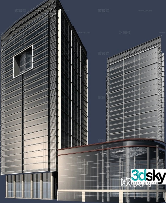 3D model of high-rise office building exterior