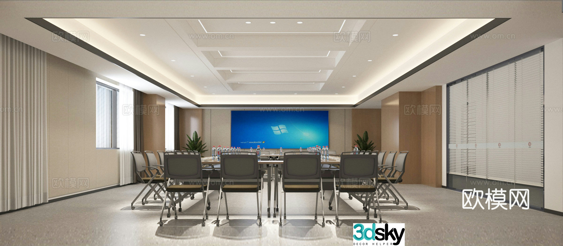 Modern conference room 3d model