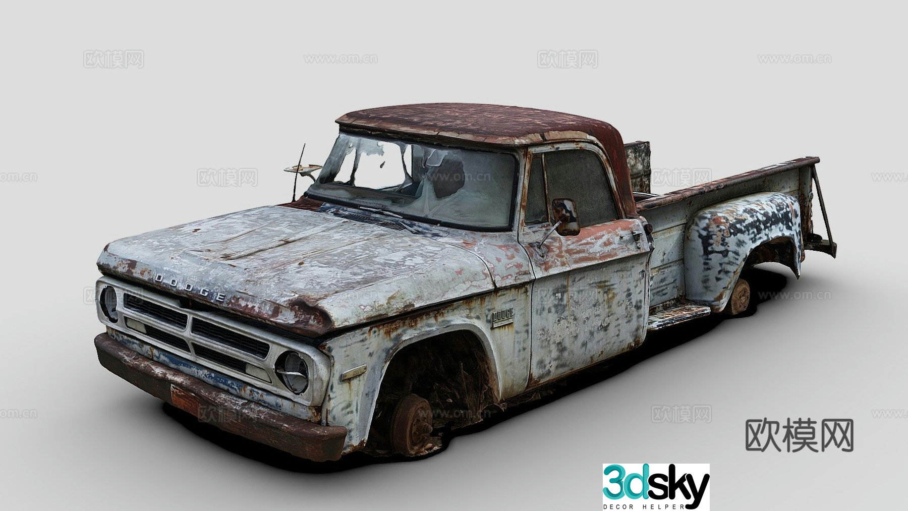 Abandoned D-100 pickup 3d model