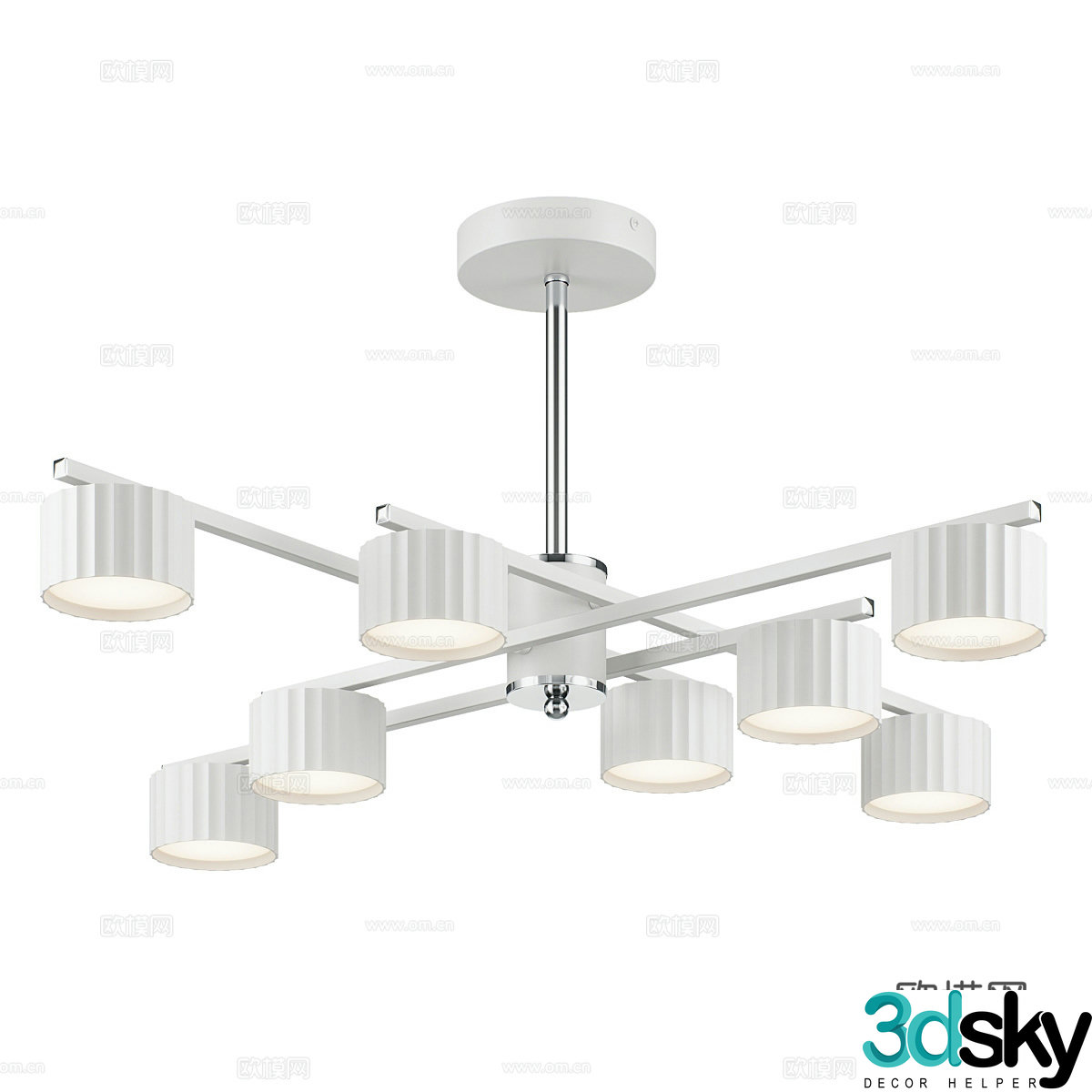Modern minimalist chandelier restaurant chandelier white chandelier 3d model