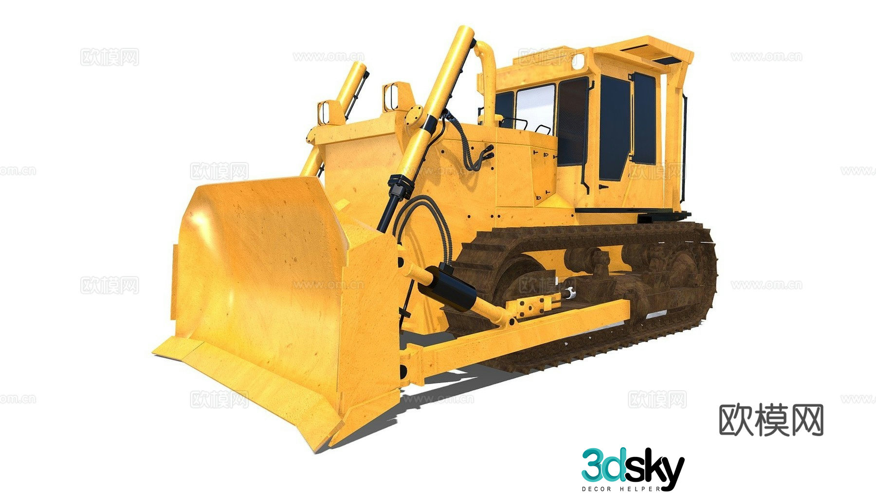 bulldozer excavator shovel 3d model