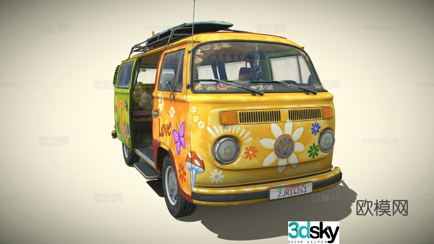 Volkswagen Transporter car van 3d model
