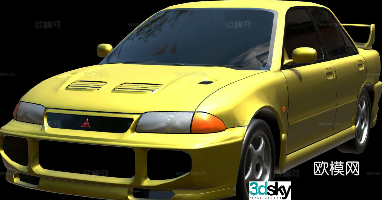 Mitsubishi Lancer Evo 3 car sedan 3d model