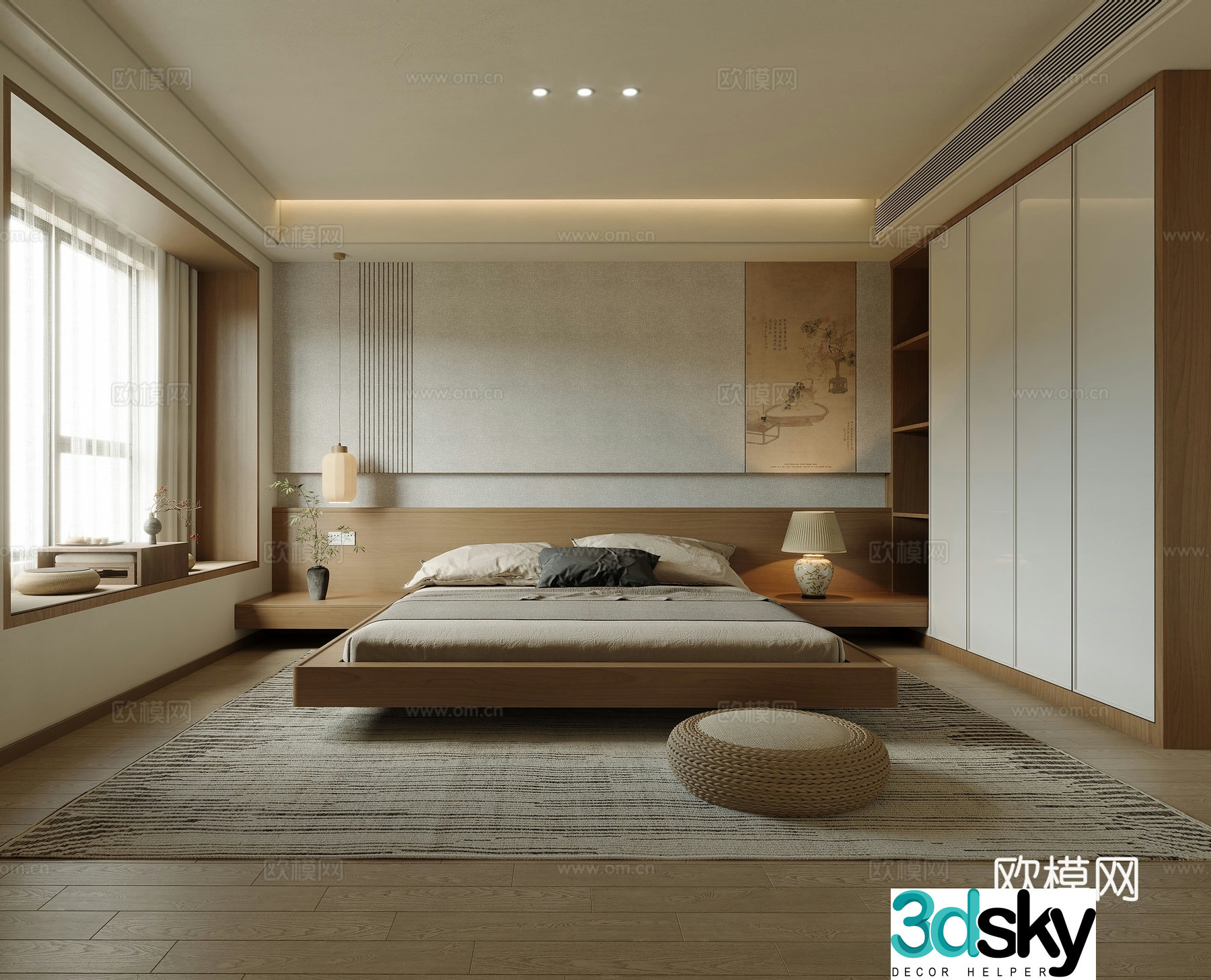 New Chinese style bedroom master bedroom 3d model