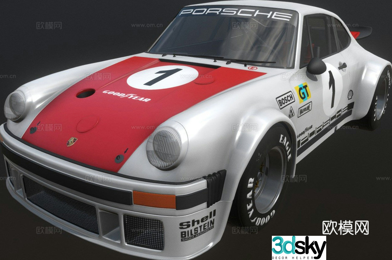 Porsche 934 RSR retro car 3d model