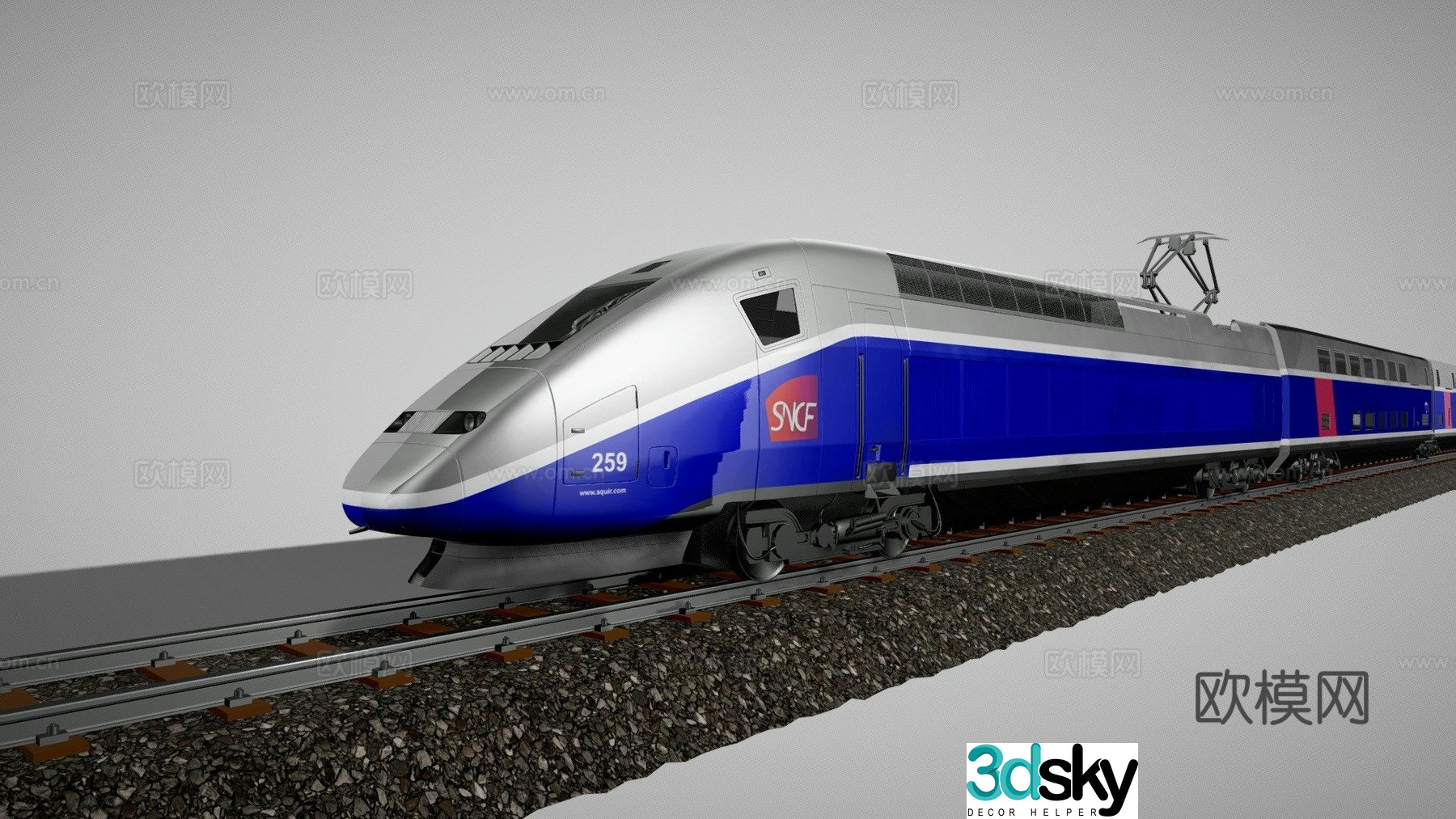 TGV high-speed train 3D model