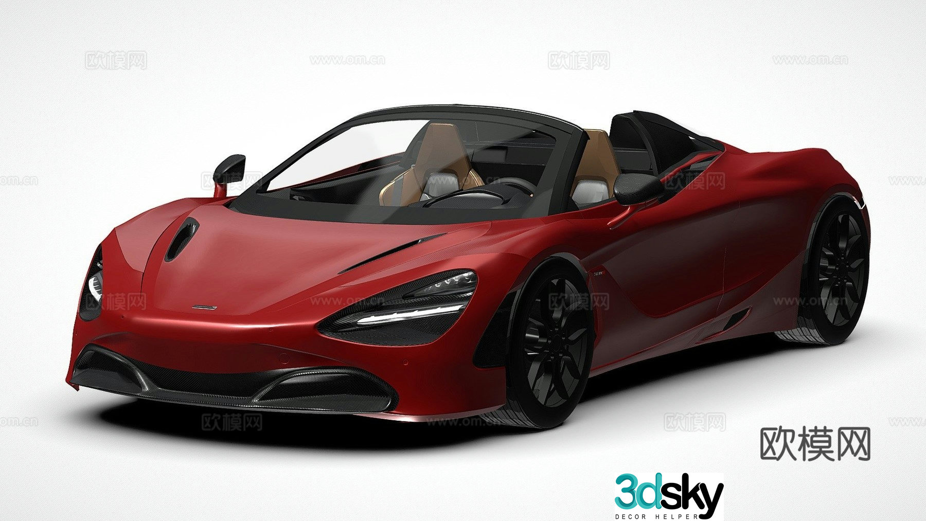 mclaren 720s spider sports car 3d model