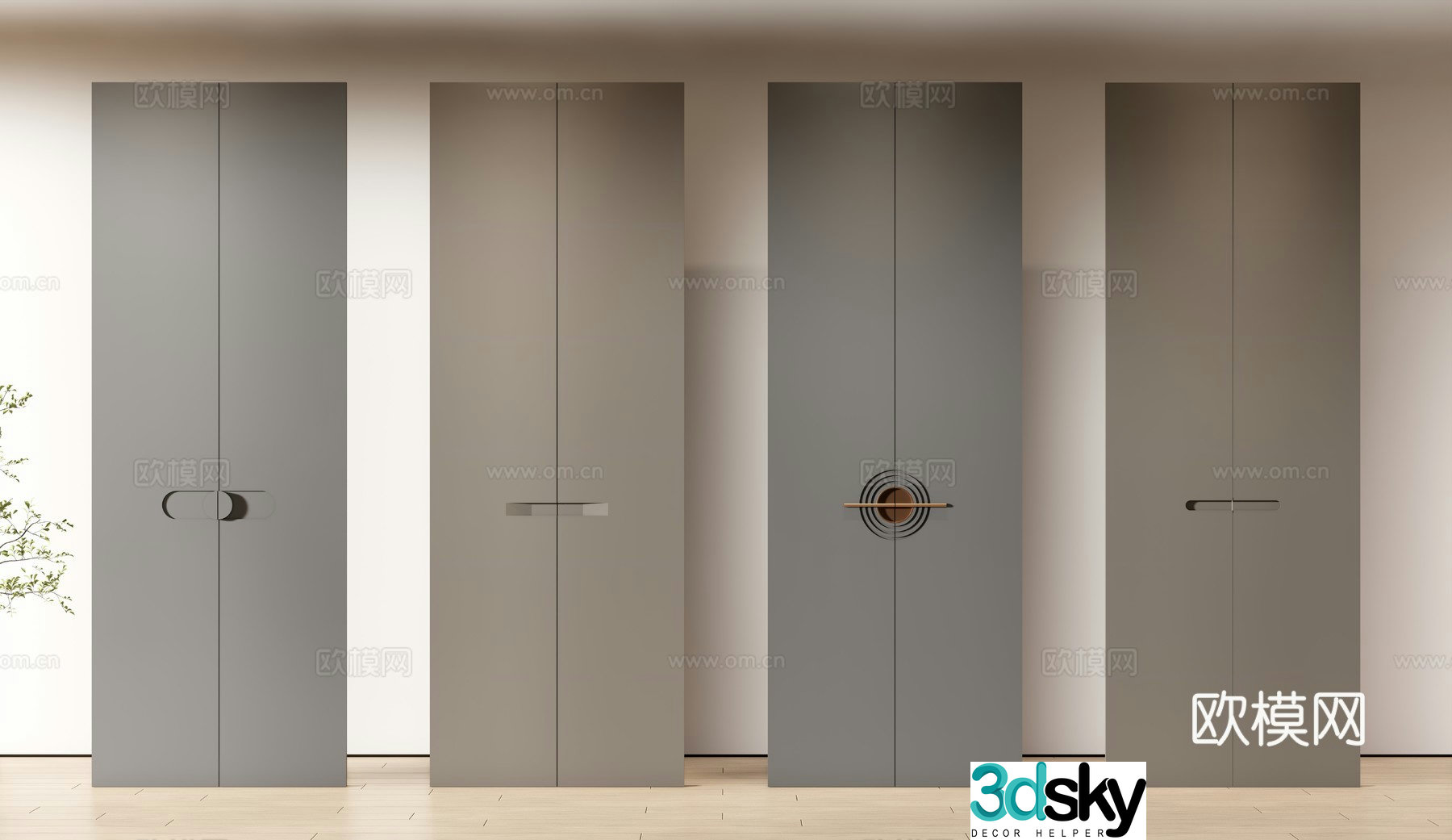 New Chinese style cabinet door cabinet door wardrobe door shoe cabinet door 3d model
