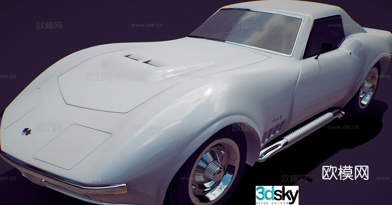 Chevrolet corvette 1970stingray sci-fi car 3d model
