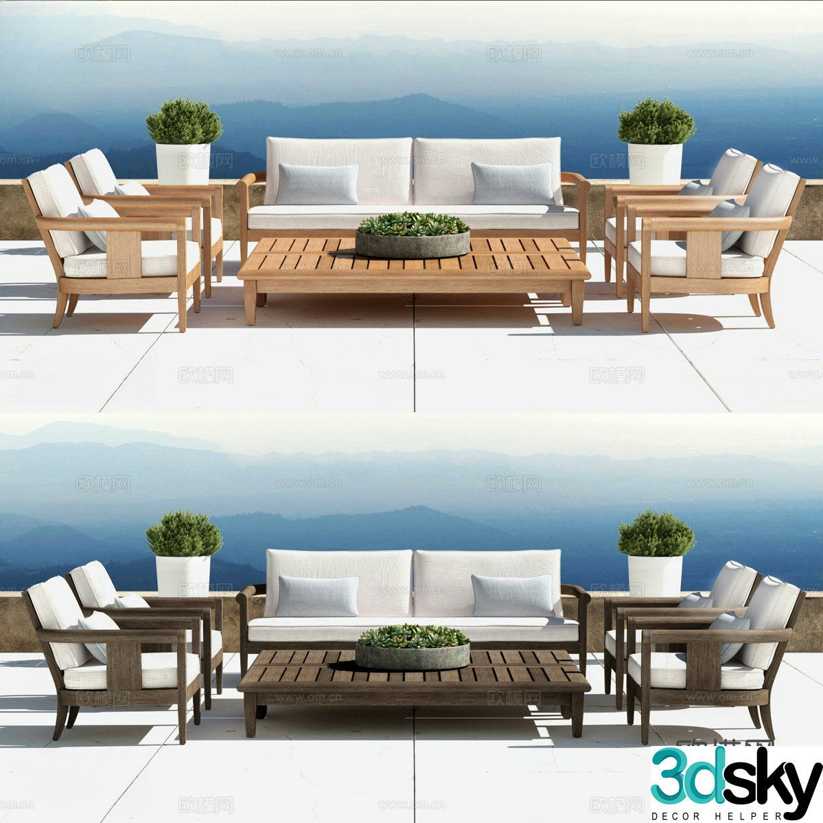 Outdoor sofa modular sofa 3d model