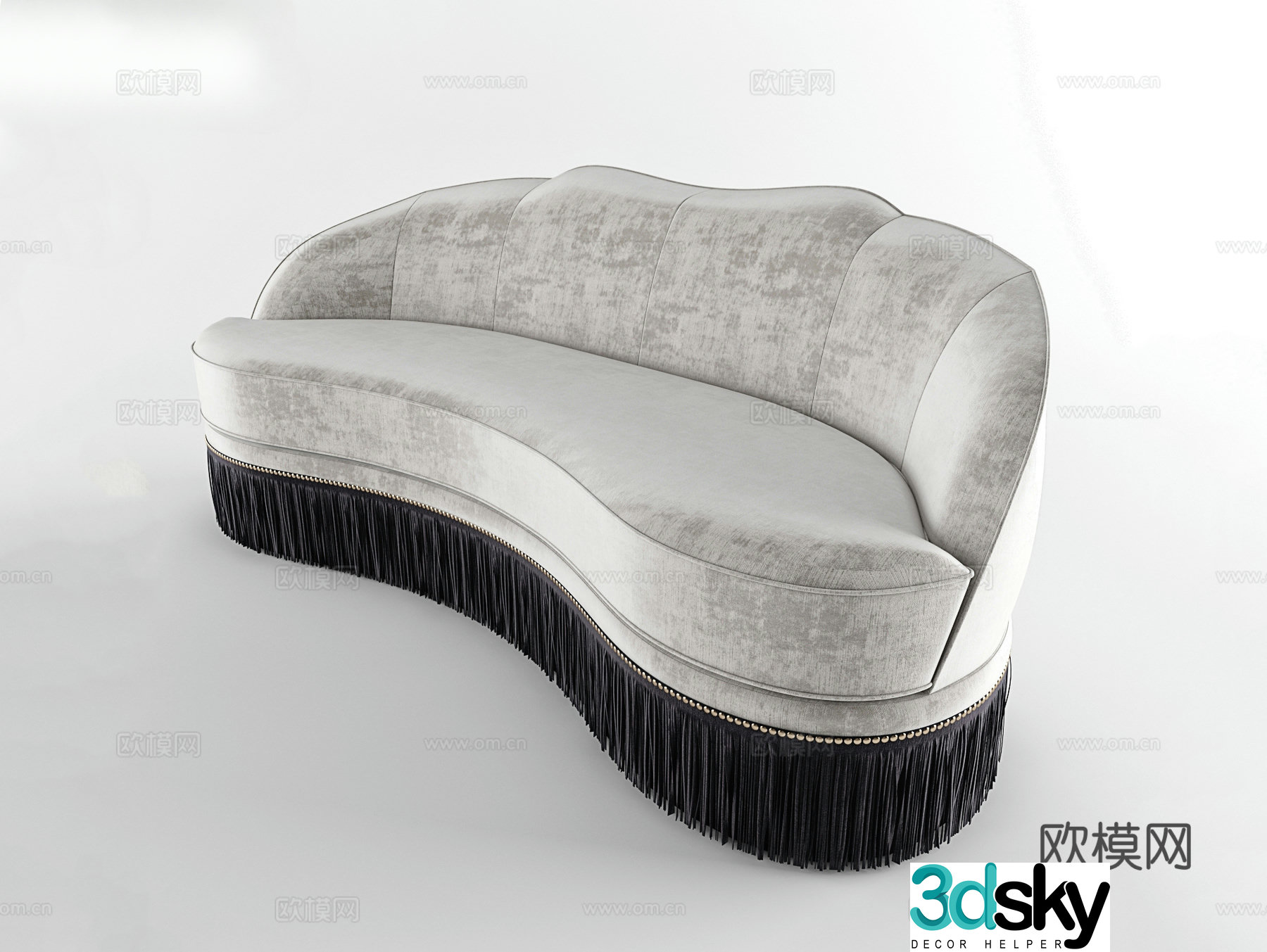 Simple European curved sofa special-shaped sofa 3D model