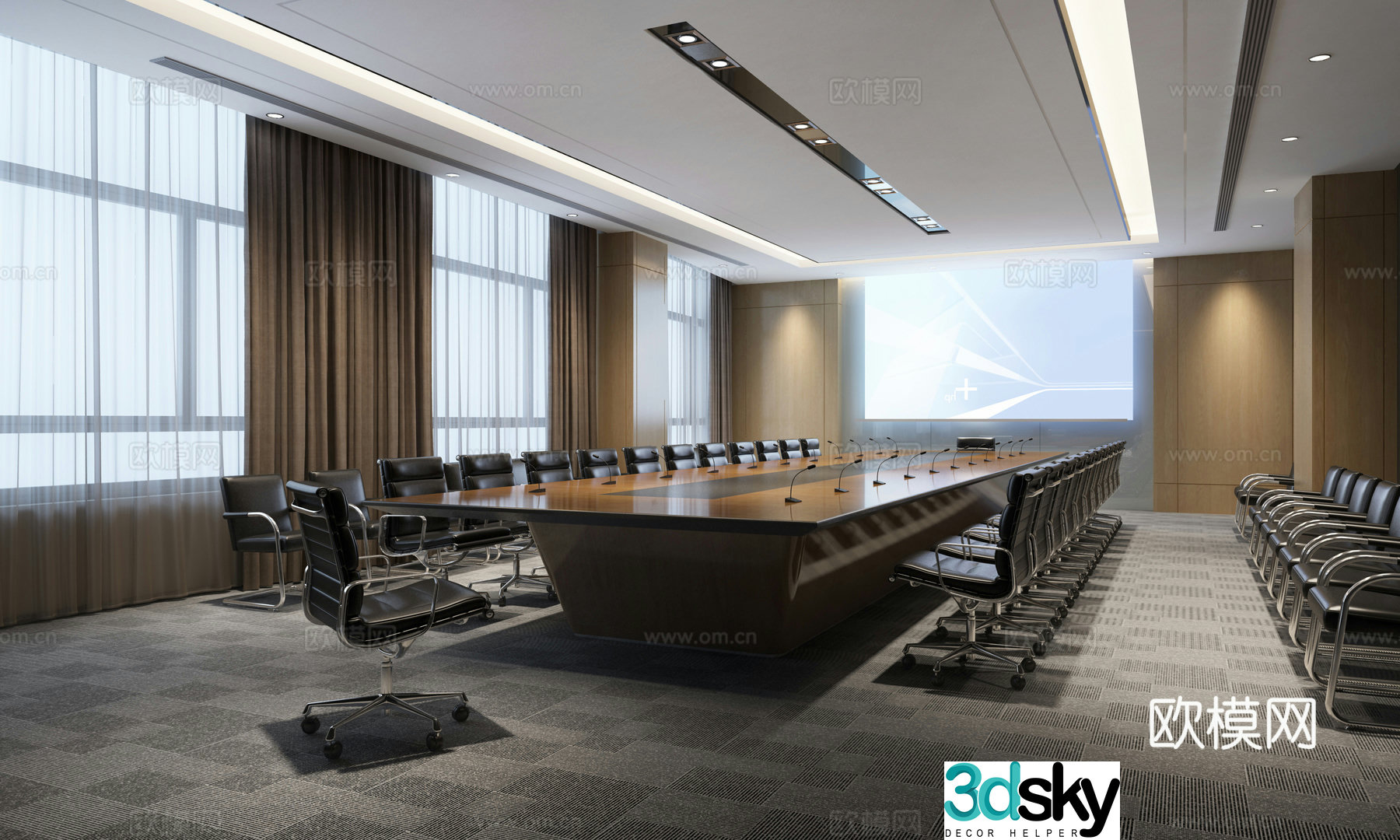 Modern conference room 3d model