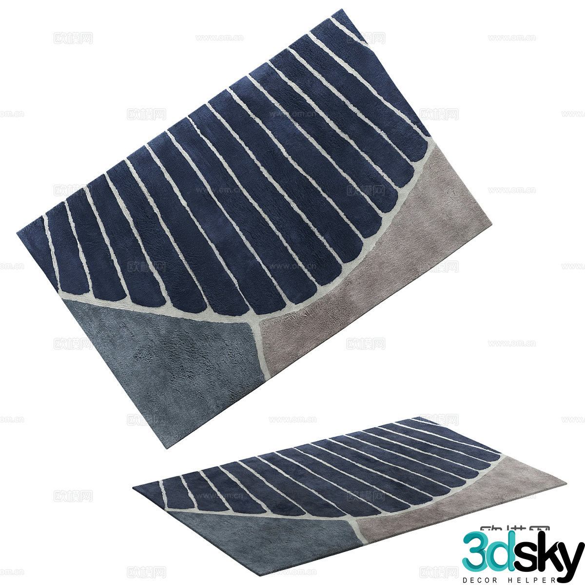 Simple carpet square carpet 3d model