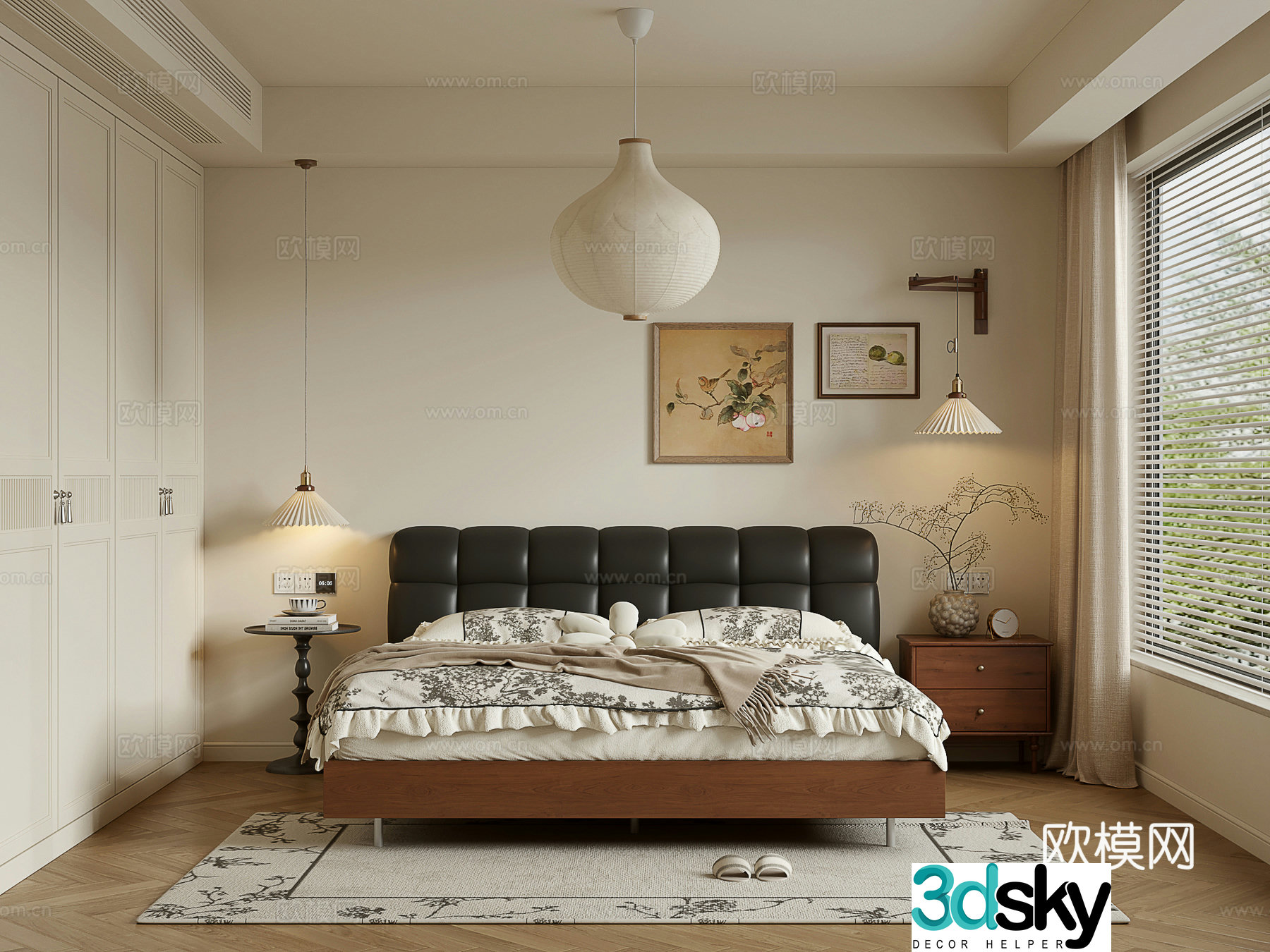 Medieval style bedroom master bedroom 3d model