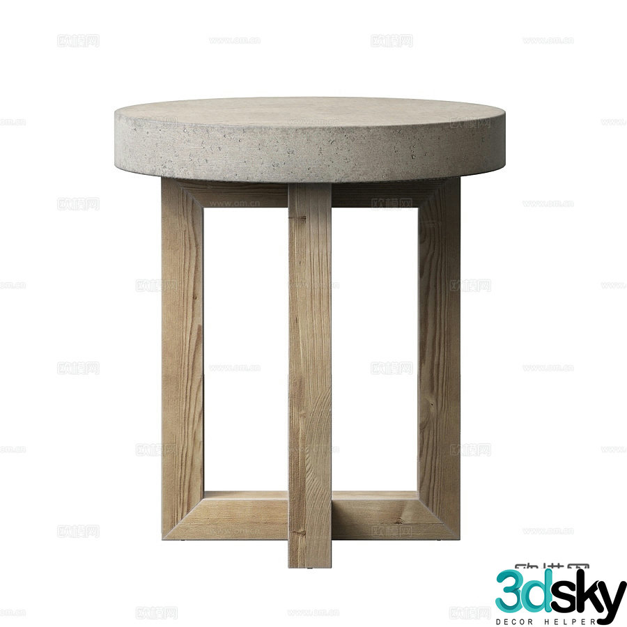 Modern round table side table 3d model