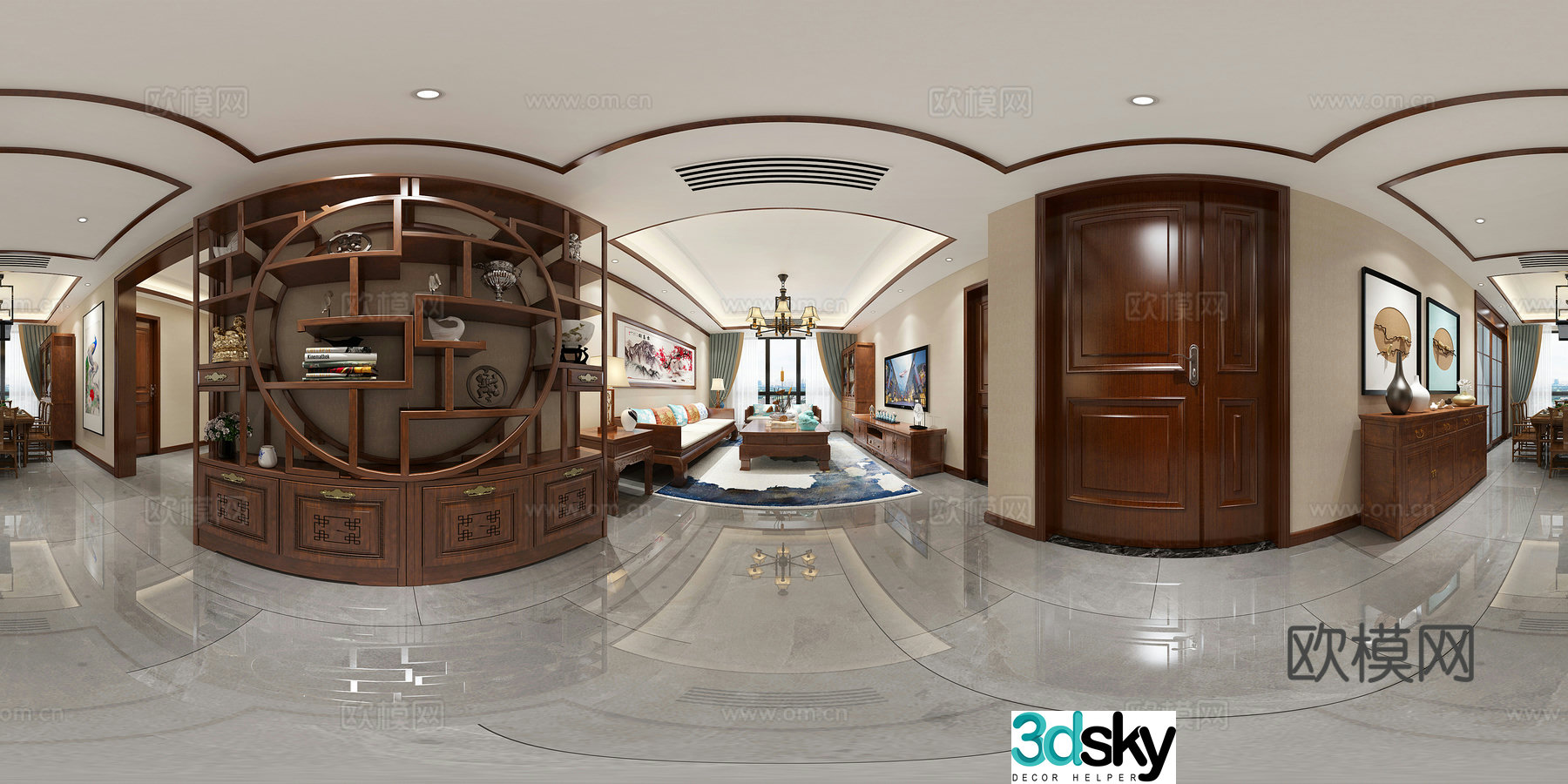 New Chinese restaurant CR panoramic 3D model