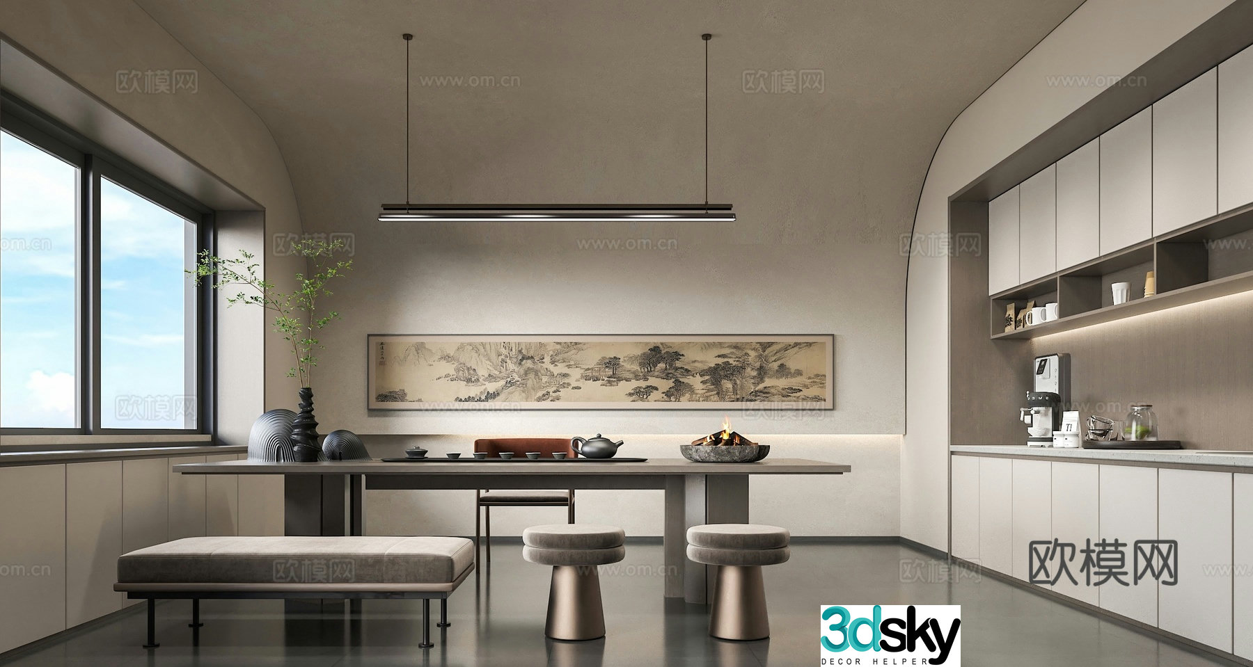 New Chinese tea room 3d model