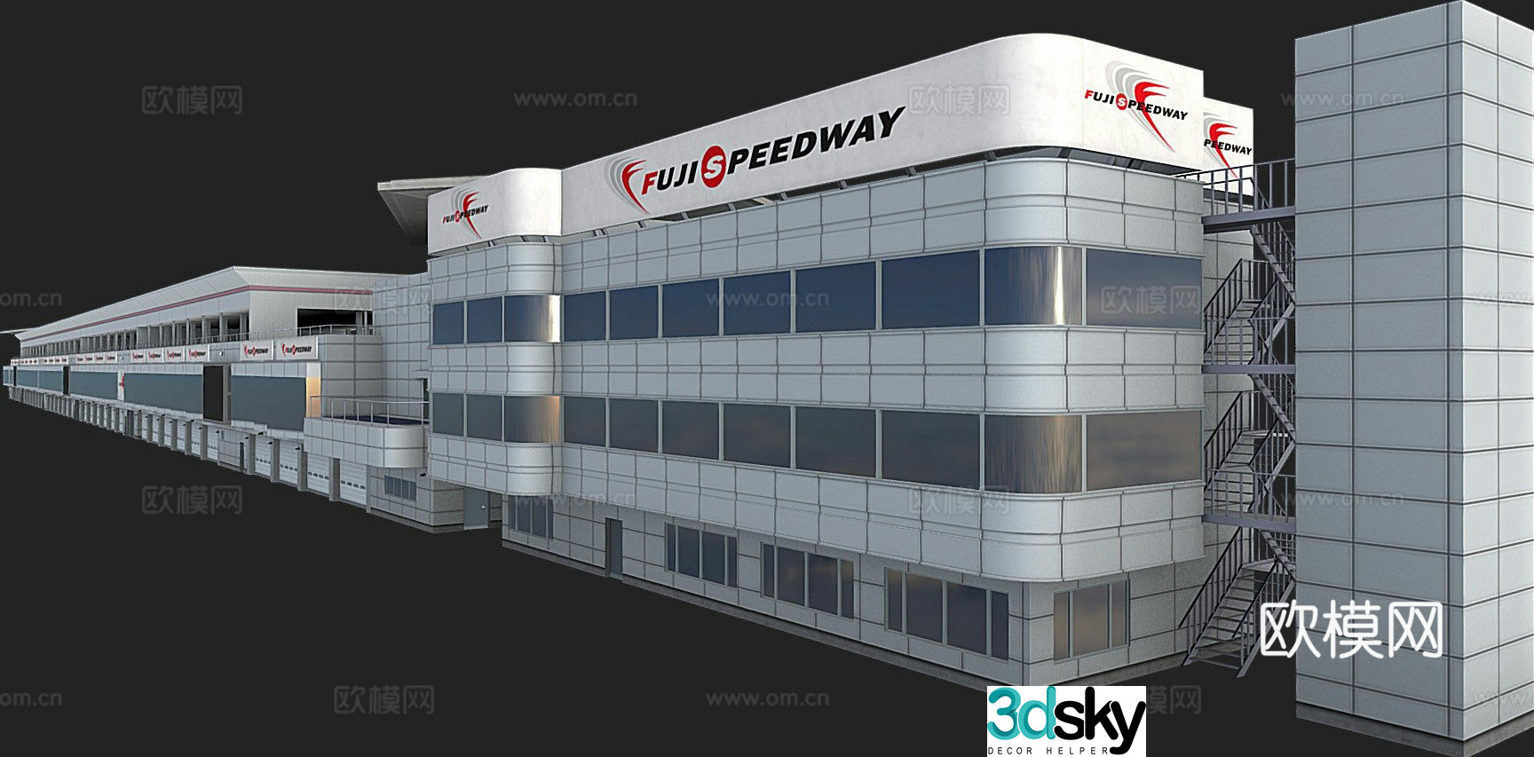 Office building exterior 3d model